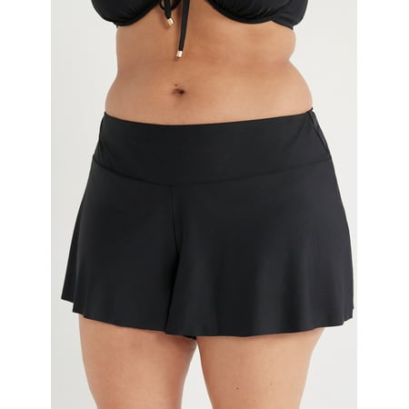 Time and Tru Women’s and Women’s Plus Flowy Swim Shorts, Sizes S-3X
