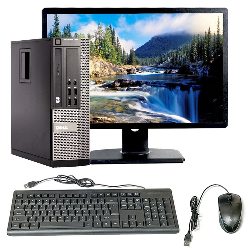Dell OptiPlex Desktop Computer 8GB RAM 128GB SSD 20 in LCD Windows 10 PC Wi-Fi