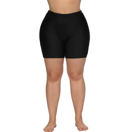 Charmo Womens Plus Size Swim Shorts High Waisted Swimsuit Shorts Boyleg Swim Bottoms