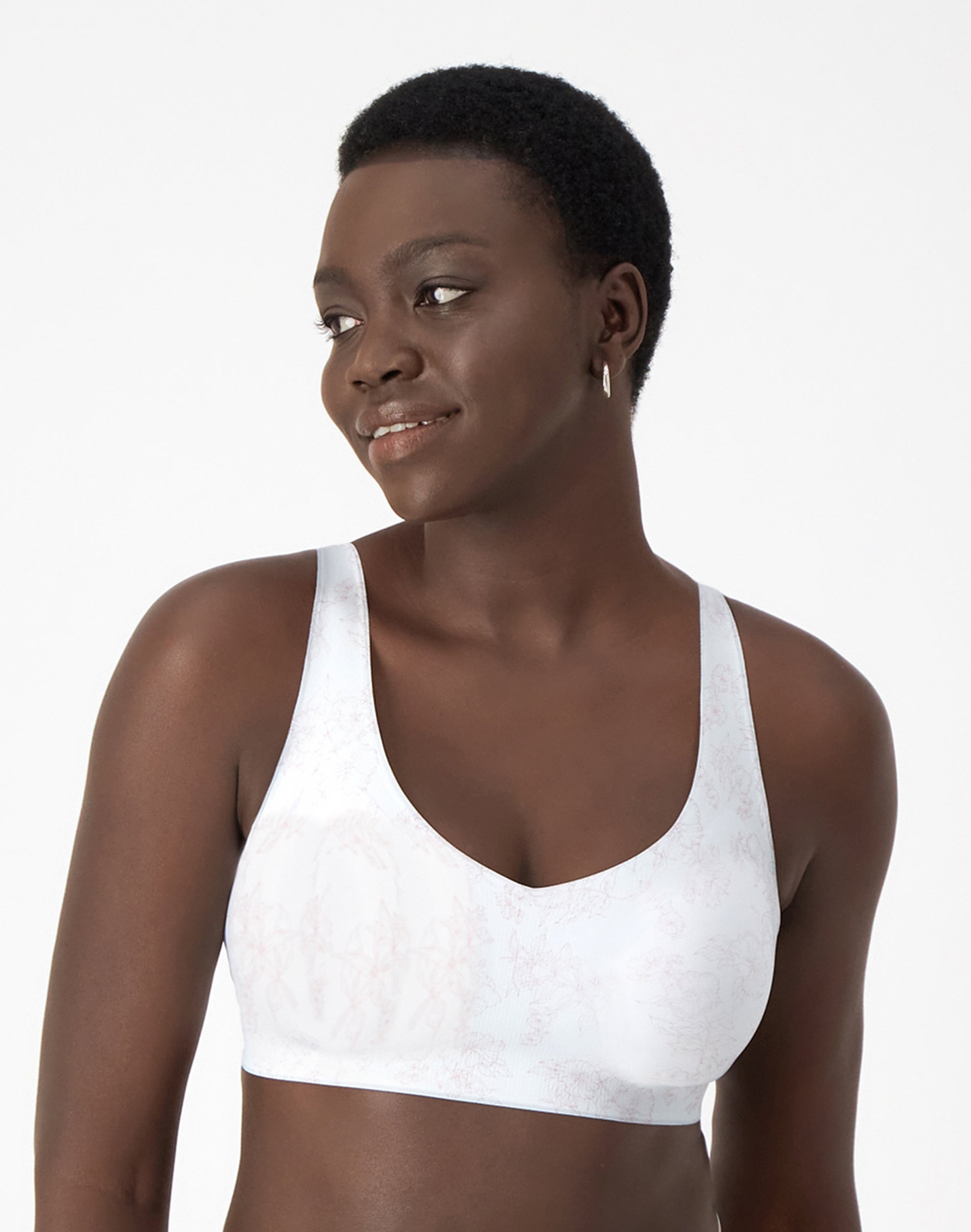 Bali Comfort Revolution Easylite Back Close Wireless Bra White/Hush Pink Floral 3XL Women’s