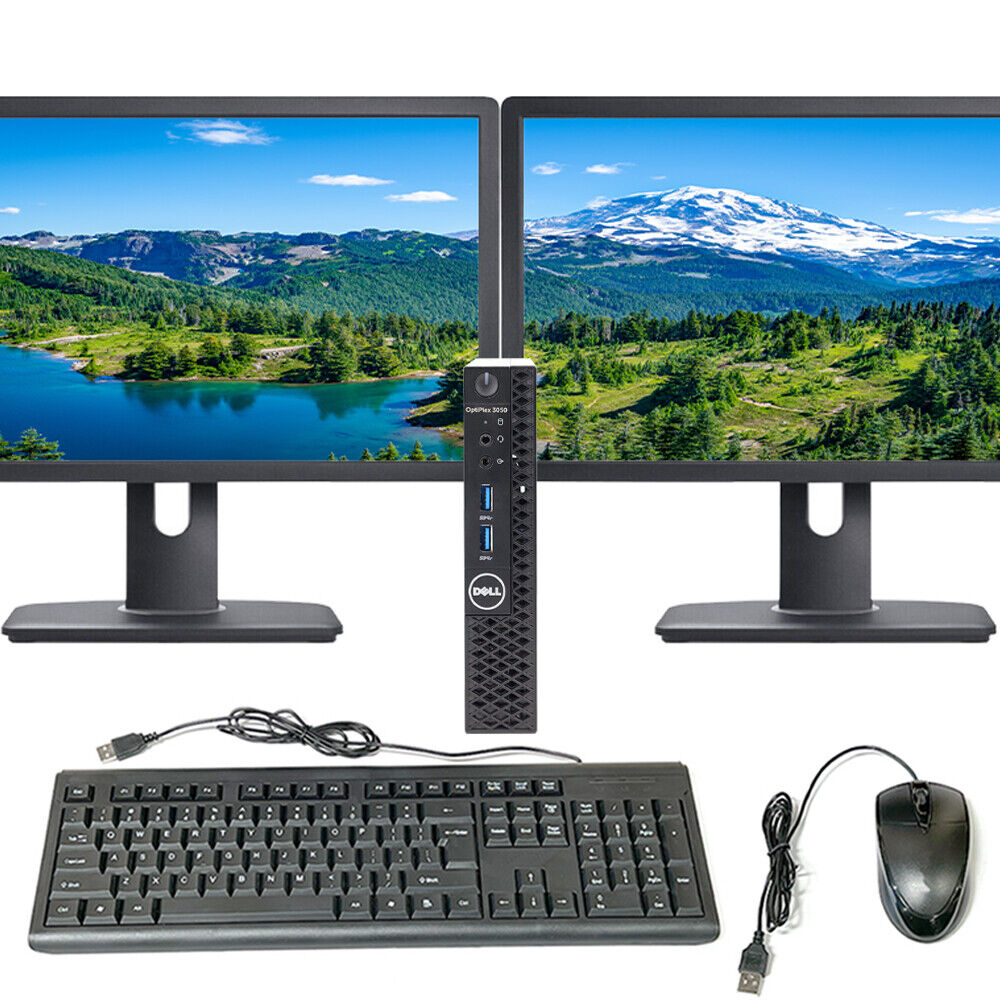 Dell Computer i5 PC Up To 16GB RAM 1TB HD 512GB SSD Dual 22in LCD Windows 10 Pro