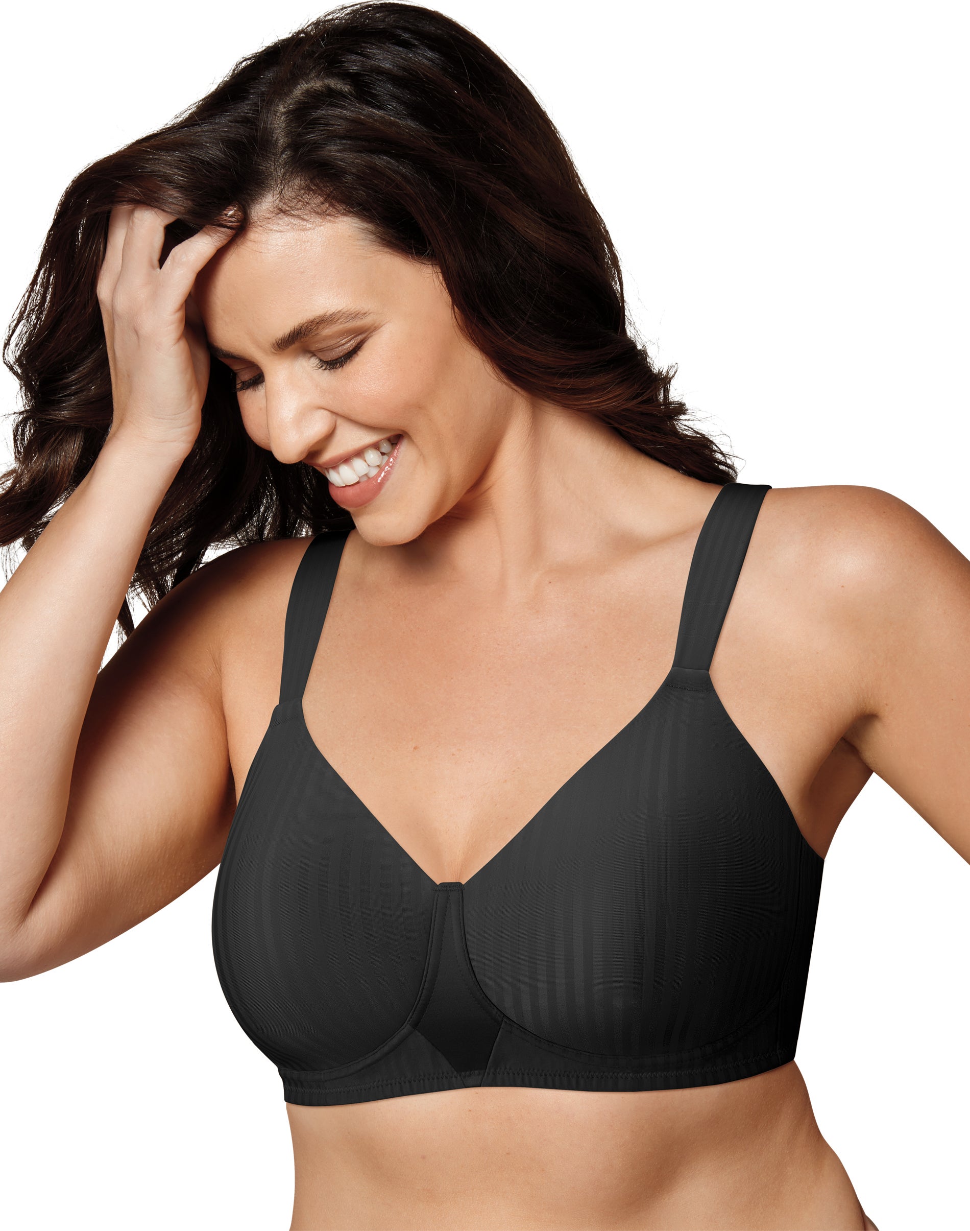 Playtex Secrets Perfectly Smooth Wireless Bra Black 42DD Women’s