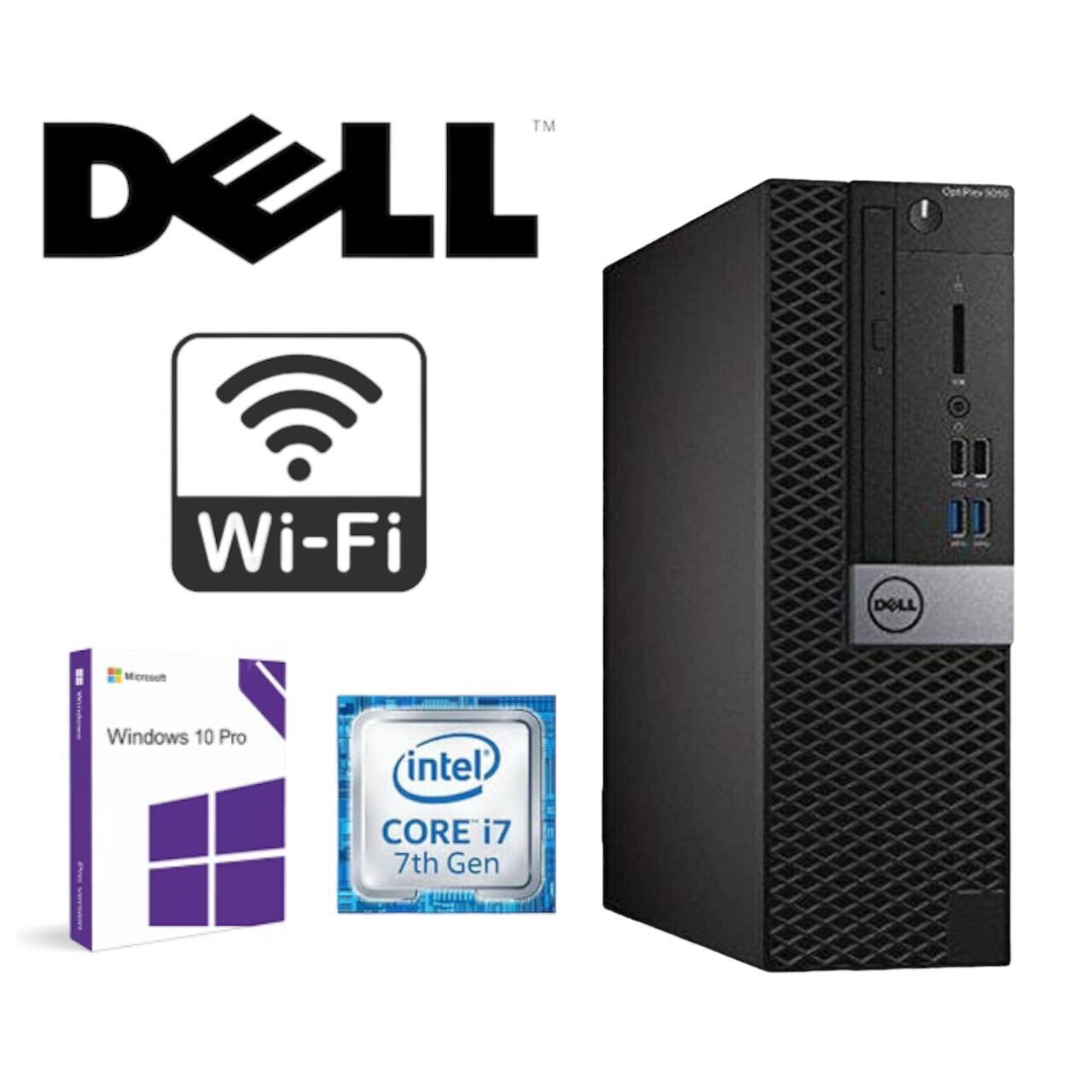 Dell Optiplex 7050 SFF i7-7700 3.6GHz 32GB 256GB SSD 1TB HDD Win10Pro WiFi