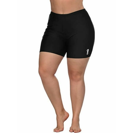 Charmo Plus Size Women Swimsuit Bottom Tummy Control Swimming Panty Bathing Suits Solid Swim Trunks