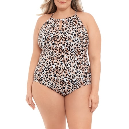 Time and Tru Women’s and Plus Keyhole One Piece Swimsuit