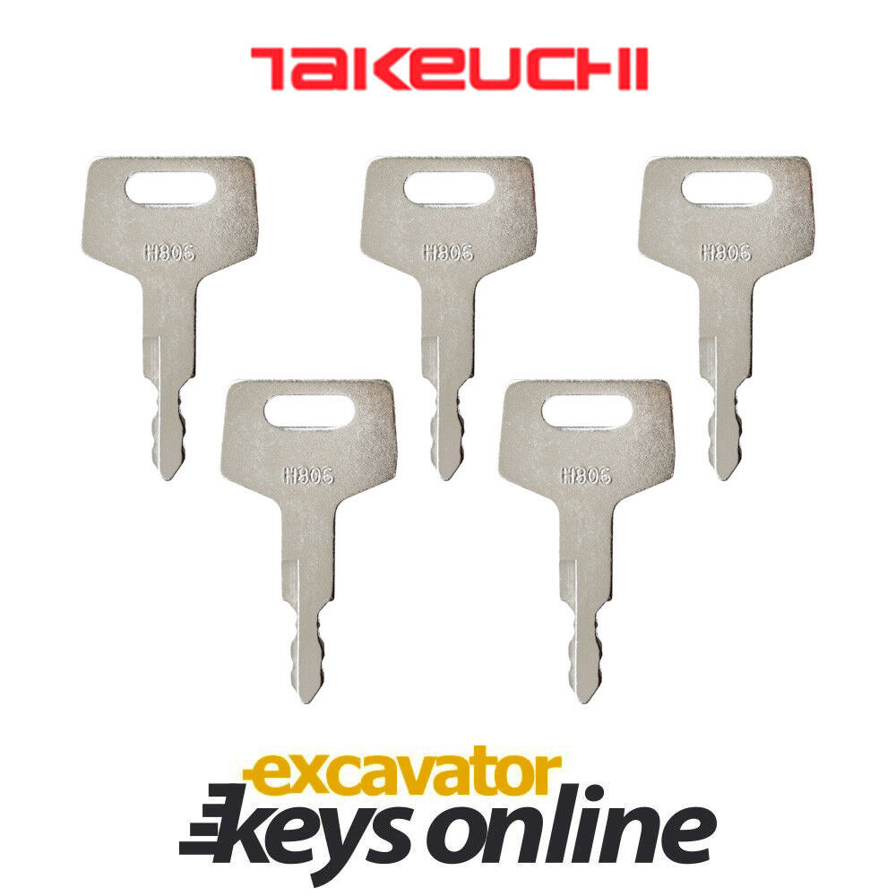 Takeuchi H806 (set of 5) Excavator Key Takeuchi Excavator Takeuchi Ignition Takeuchi H806 (set of 5) Excavator Key Takeuchi Excavator Takeuchi Ignition