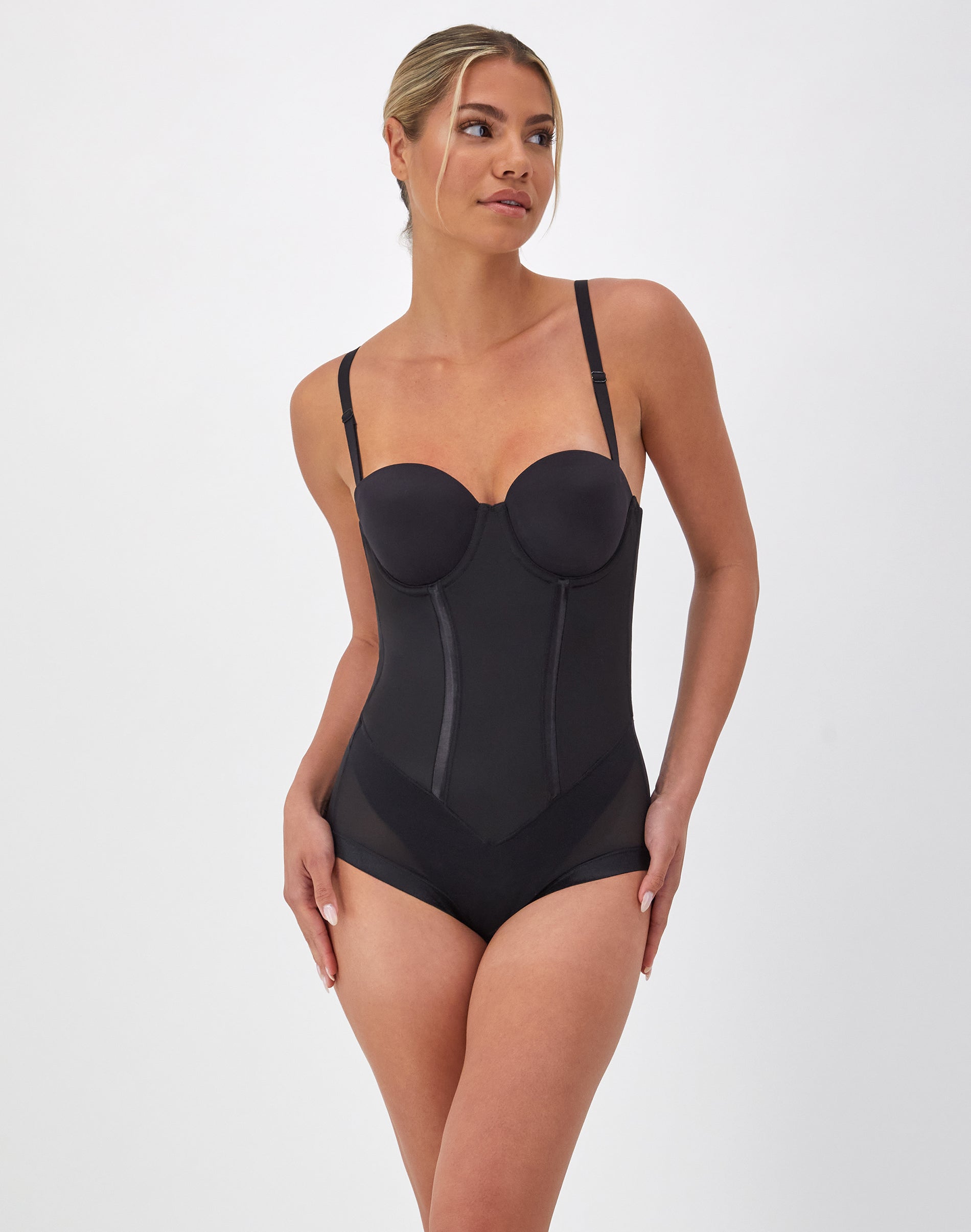 Maidenform Ultra-Firm Convertible Body Shaper with Built-In Underwire Bra Black 38DD Women’s