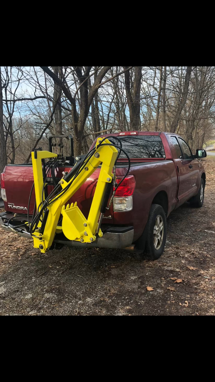 US Patent w/ Working Prototype. Truck-Mounted Backhoe, Excavator, Trencher.