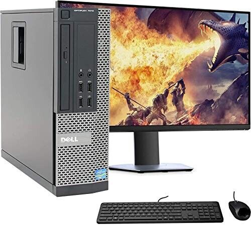 Dell Desktop Computer PC Intel i5 SFF 8GB 256GB SSD 22in LCD WIFI Windows 10 Pro