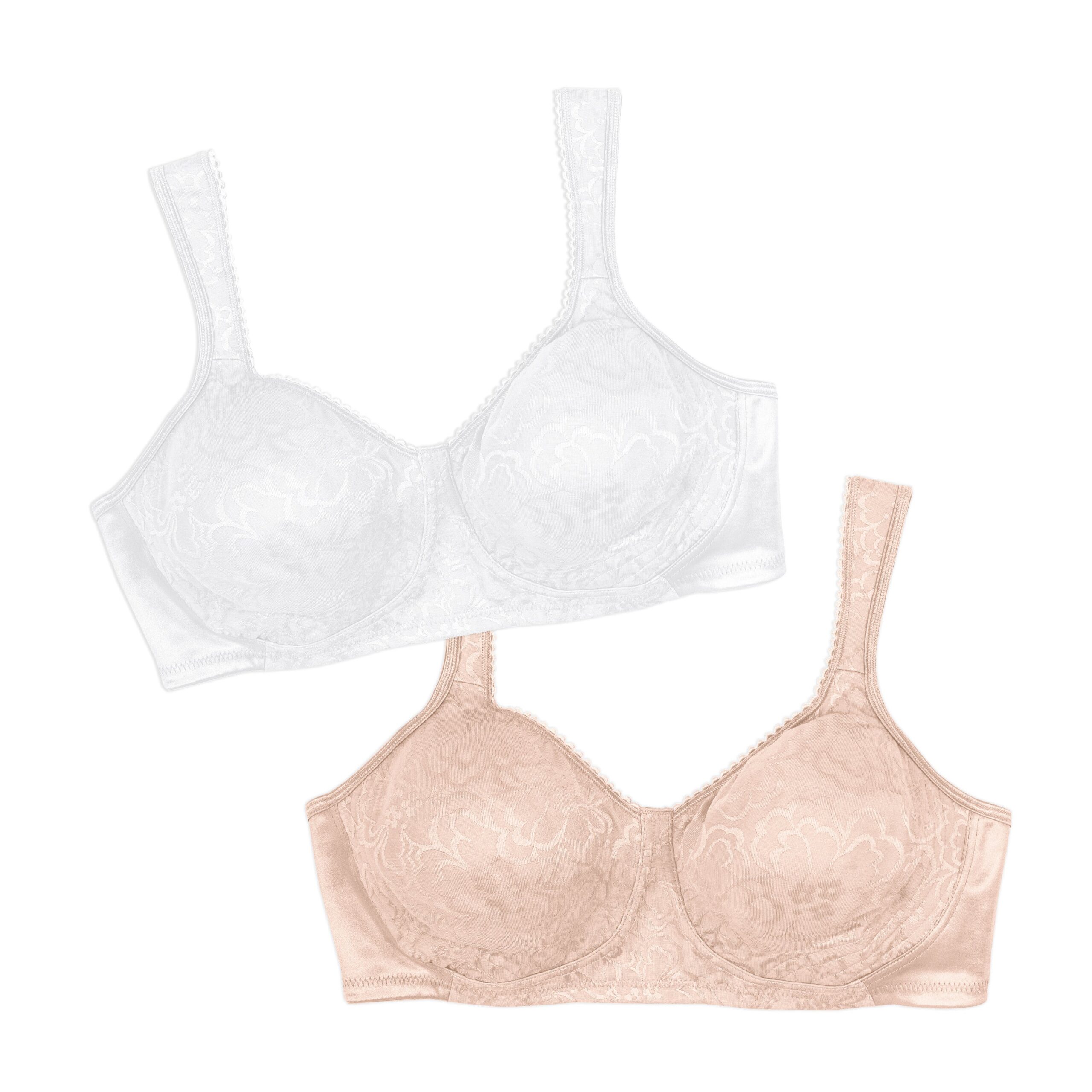 Playtex 18 Hour Ultimate Lift & Support Wireless Bra, 2-Pack White/Sandshell 36D Women’s