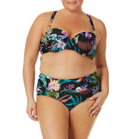 Terra and Sky Women’s Plus Print Swim Bikini Top