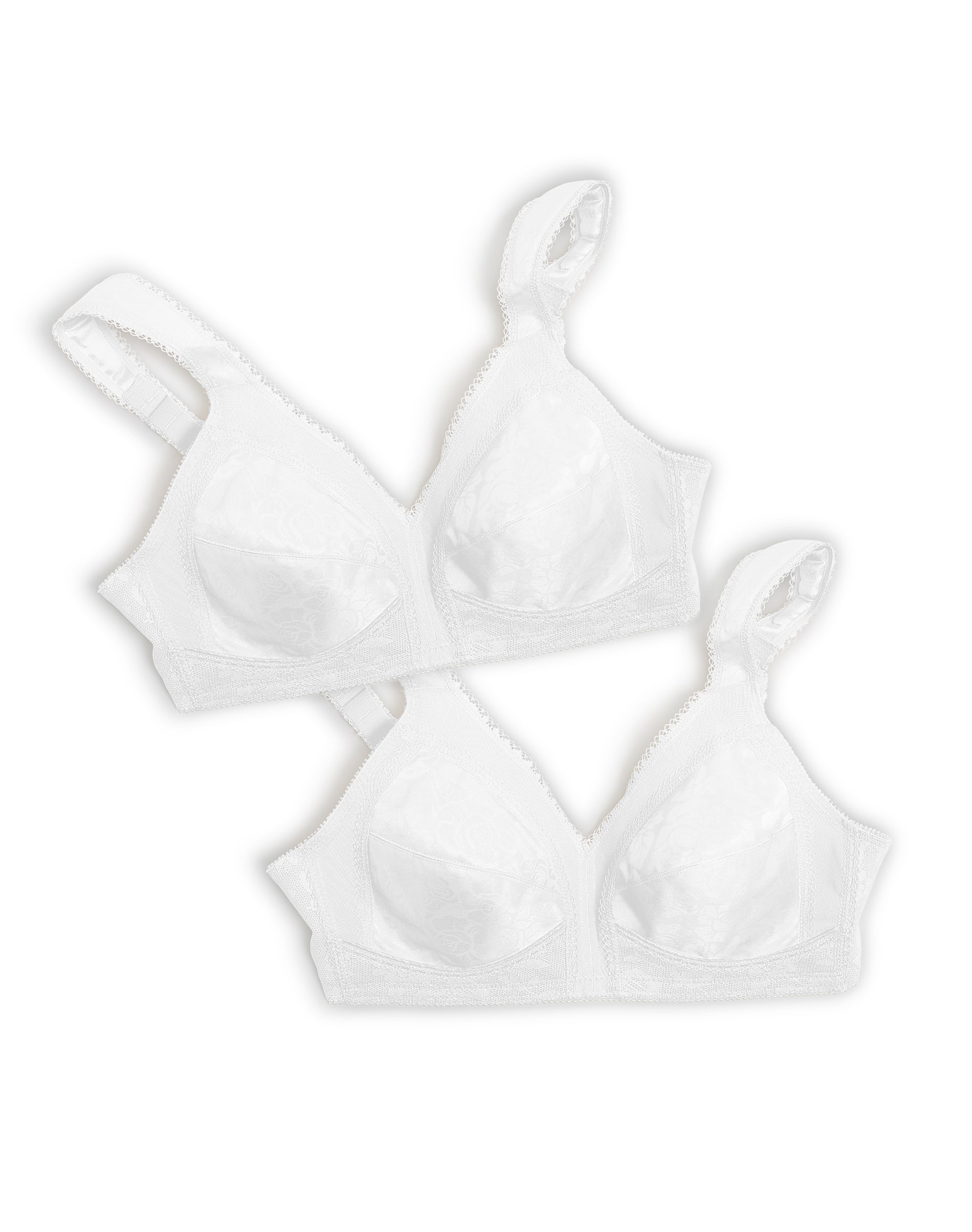 Playtex 18-Hour Ultimate Shoulder Comfort Wireless Bra, 2-Pack White/White 42D Women’s