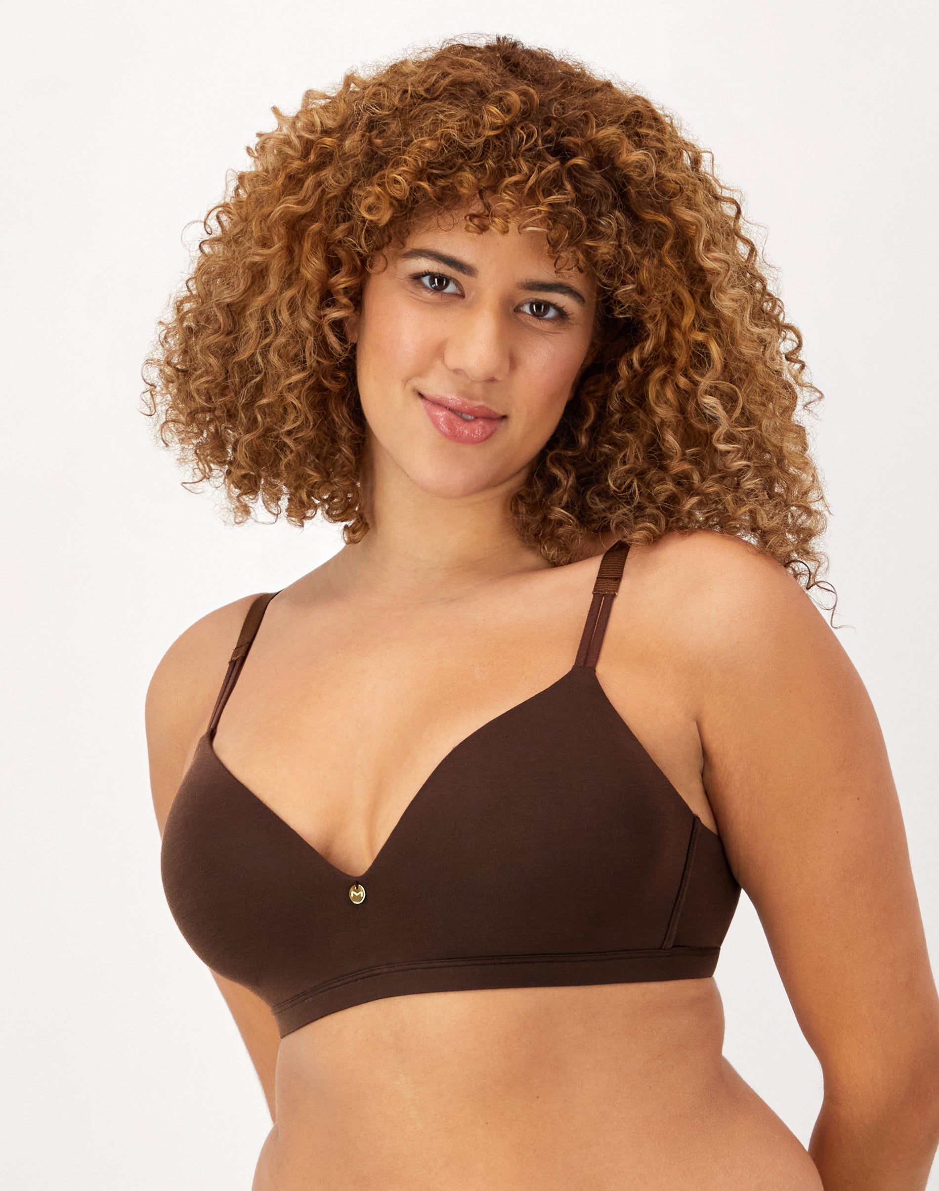 One Hanes Place Maidenform Everyday Luxe Wireless T-Shirt Bra Just Brown 36C Women’s