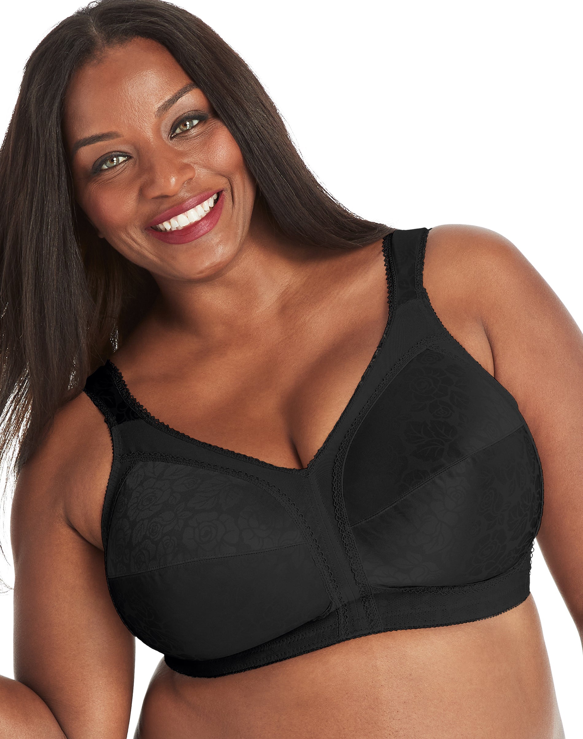 Playtex 18 Hour Ultimate Shoulder Comfort Wireless Bra Black 52DDD Women’s