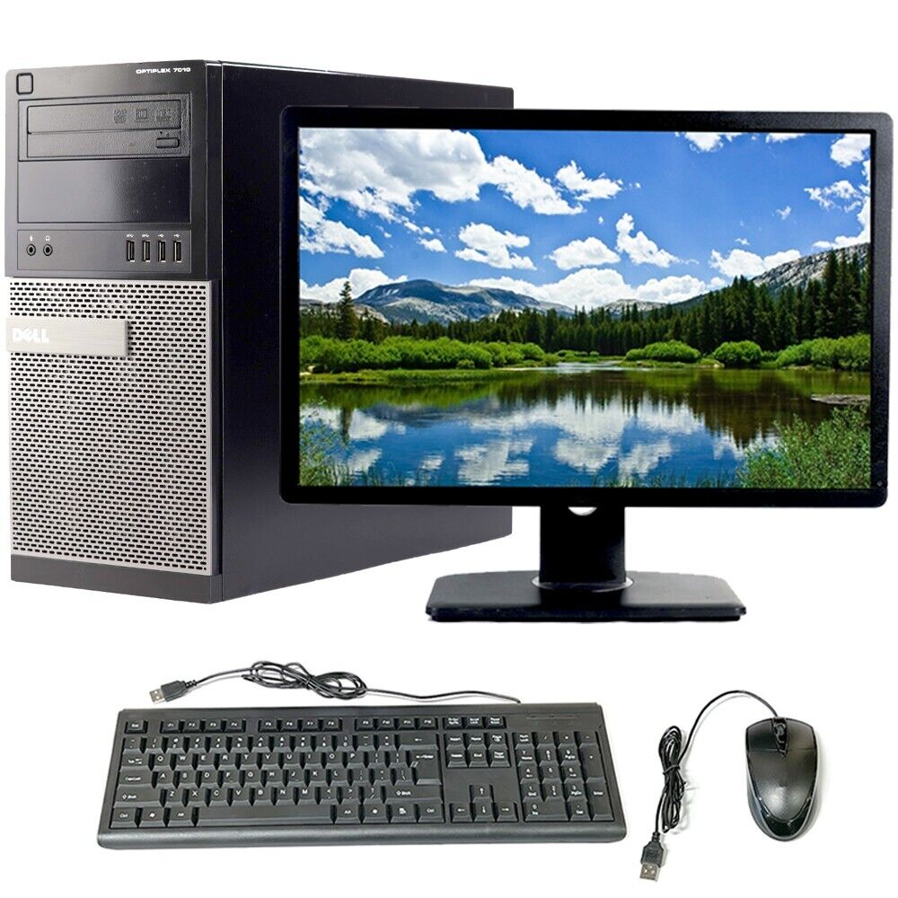 Dell OptiPlex i3 Tower Windows 10 Desktop Computer 8GB RAM 250GB HD 22″ LCD