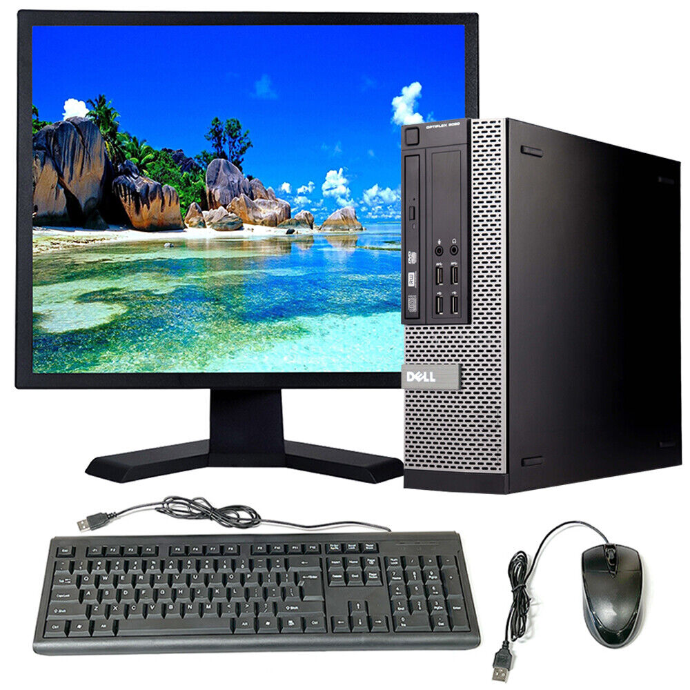 Dell Desktop Computer SFF Intel i3 8GB RAM 500GB HD 19″ LCD Windows 10 PC Wi-Fi