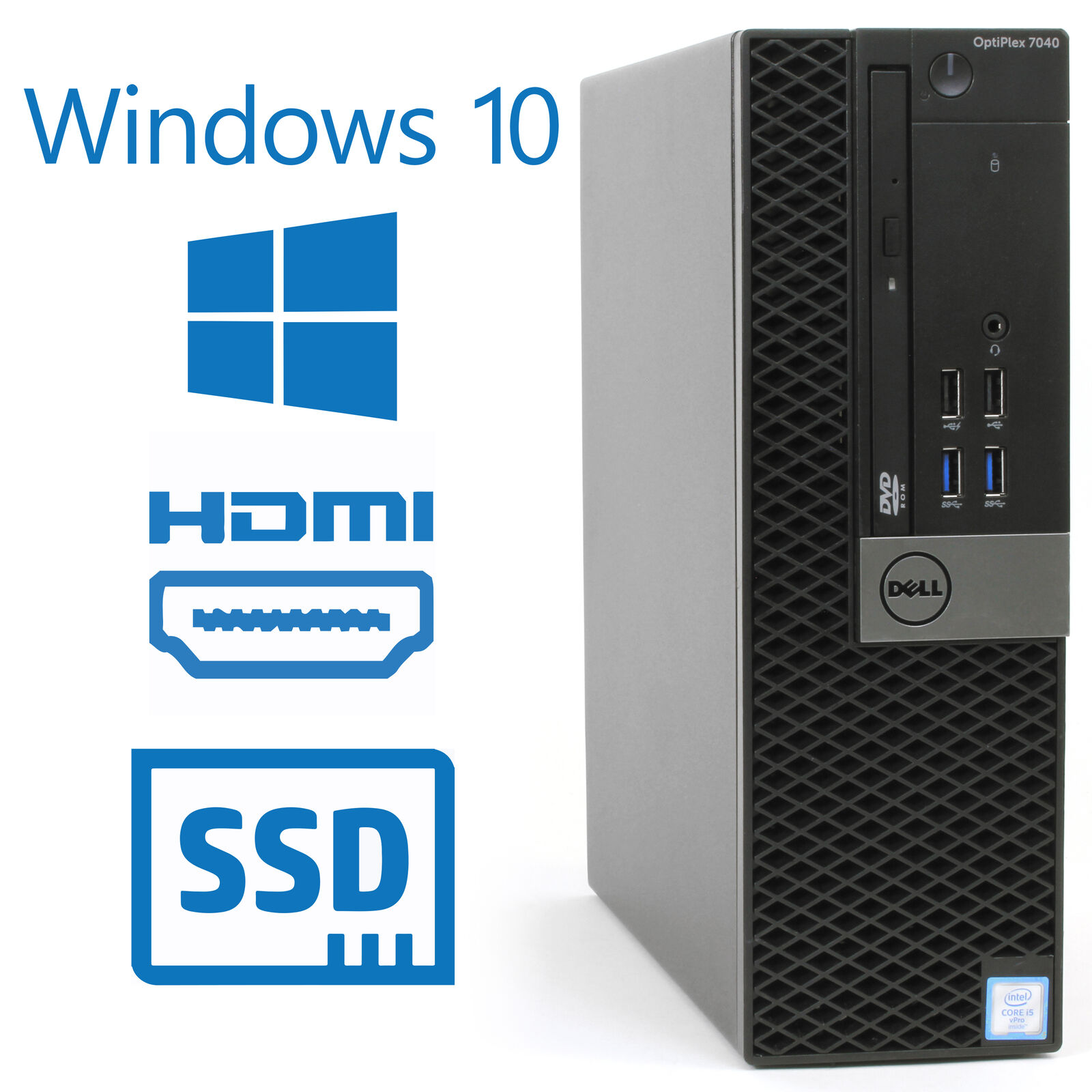 Dell OptiPlex 7040 SFF PC DESKTOP Core i5-6500 16GB 256GB SSD Windows 10 Pro