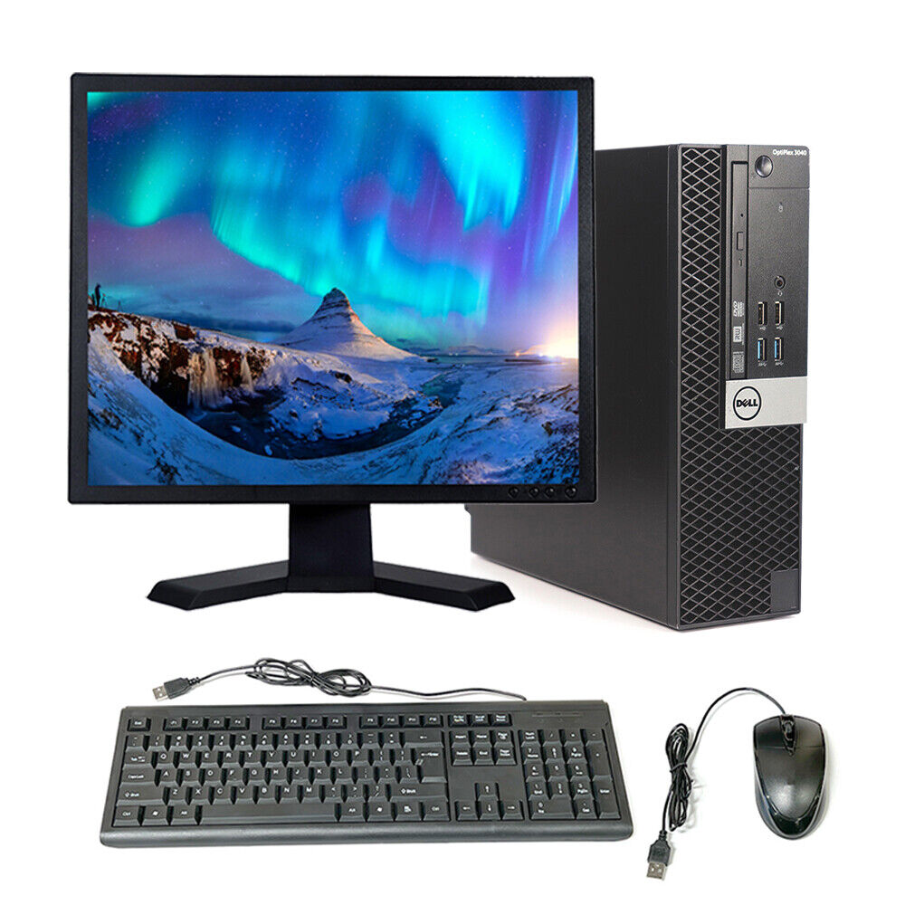 Dell i5 Desktop Computer 8GB RAM 256GB SSD 19in LCD Windows 10 Pro PC HDMI Wi-Fi
