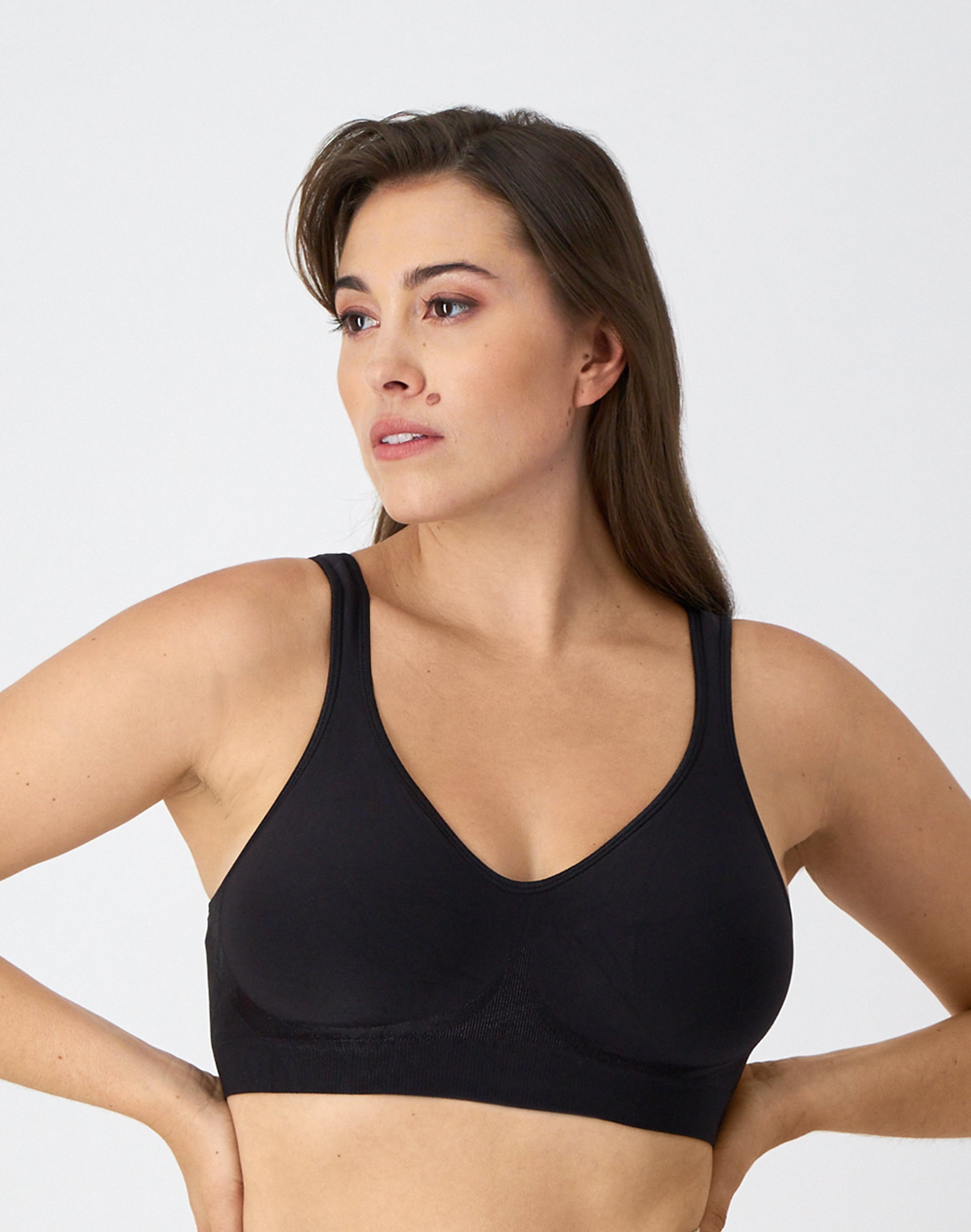 Bali Comfort Revolution ComfortFlex Fit Seamless 2-Ply Wireless Bra Black XL Women’s