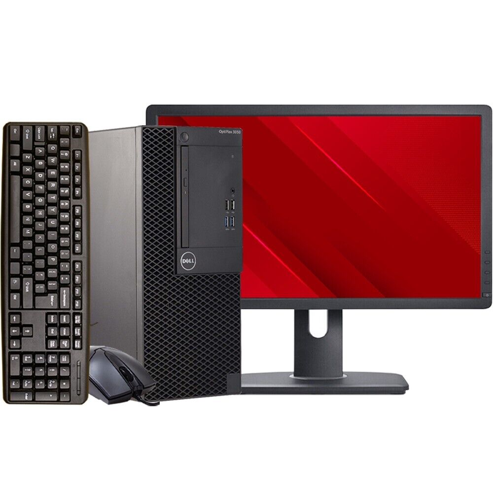 Dell i5 Desktop Computer PC Tower 8GB RAM 256GB SSD 22″ LCD Windows 10 Wi-Fi