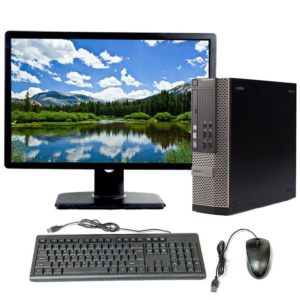 Dell i5 Desktop Computer PC SFF 8GB RAM 128GB SSD 19 in Monitor Windows 10 Wi-Fi