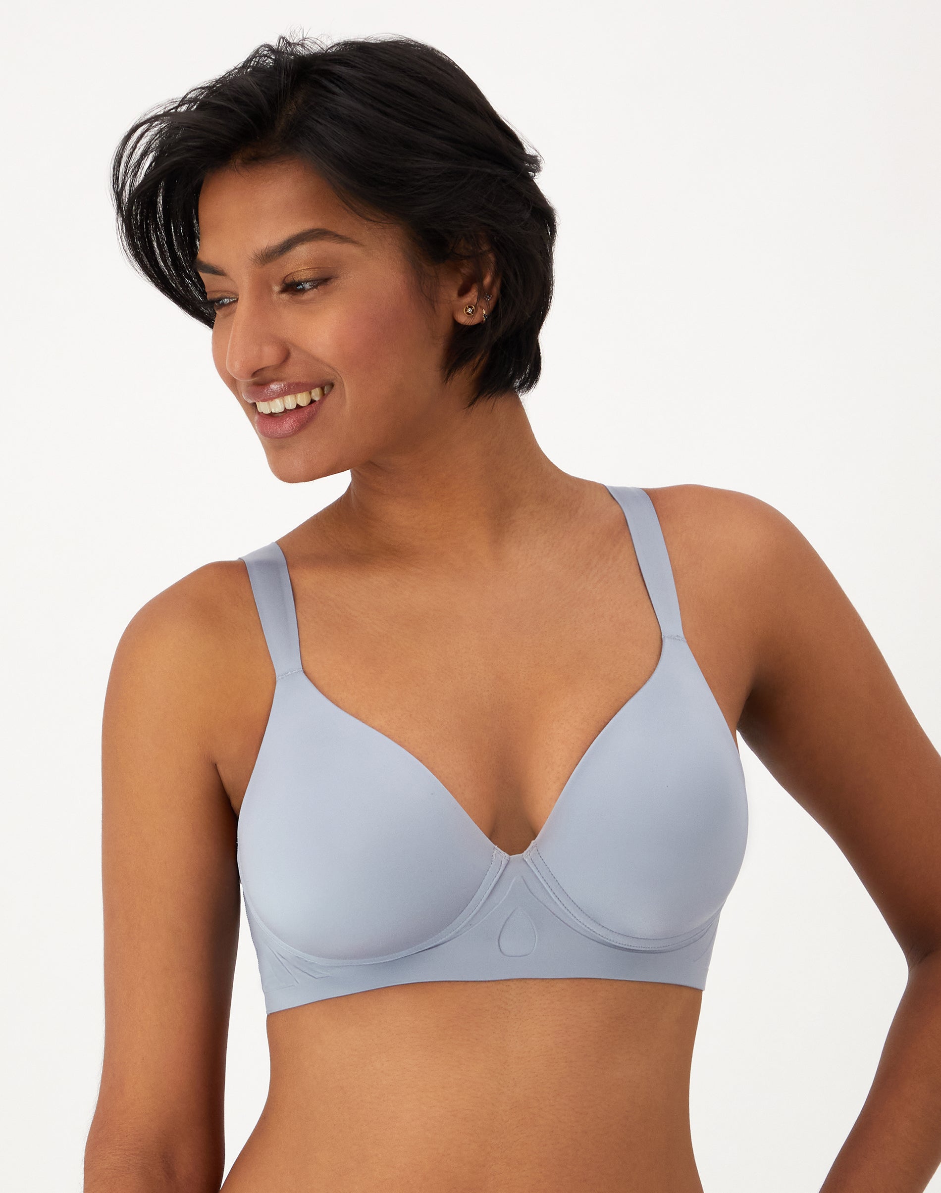 Bali Comfort Revolution Ultimate Wireless Support Bra Silver Satin 2XL Women’s