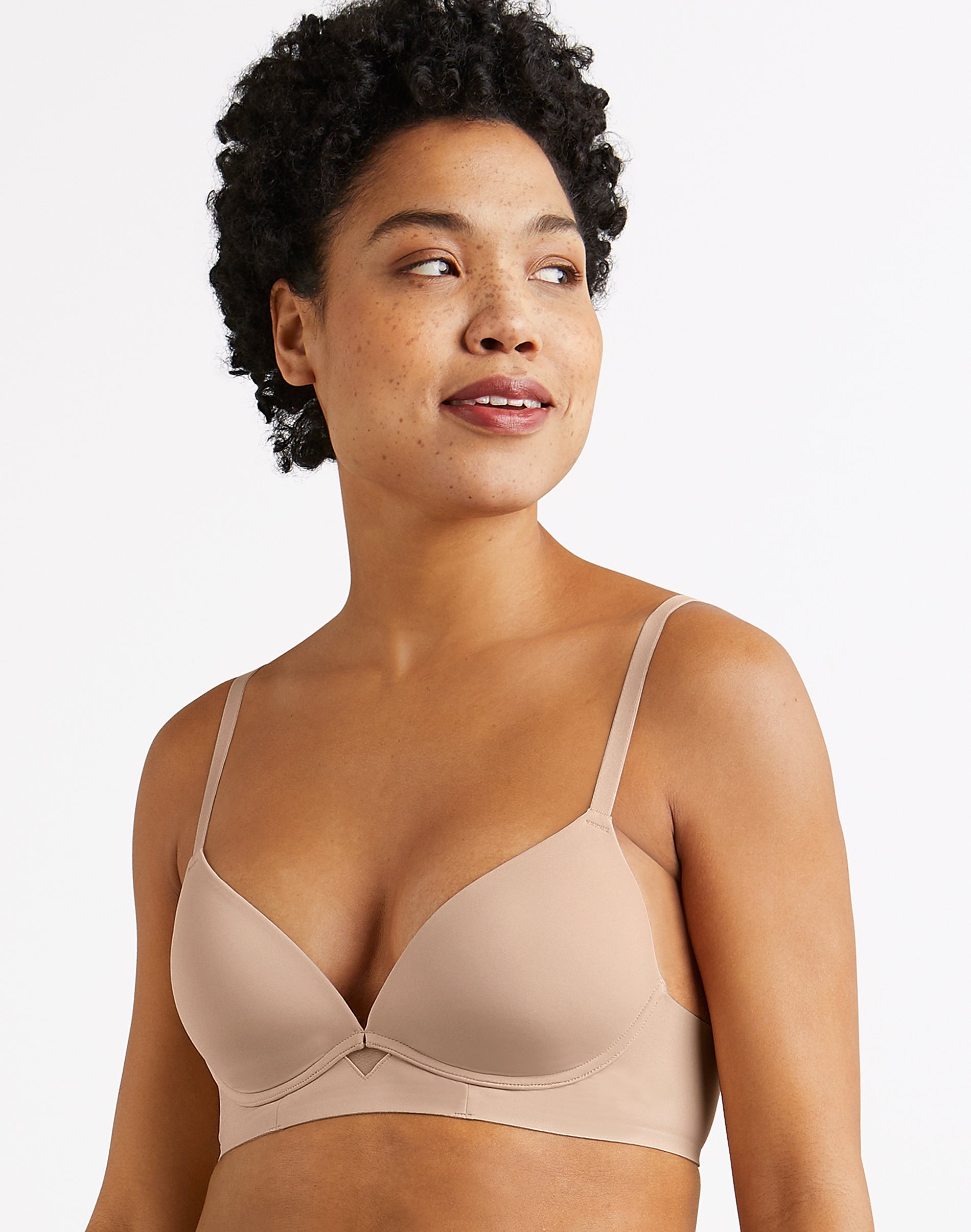 Maidenform One Fab Fit Wireless Demi Bra Almond 38DD Women’s