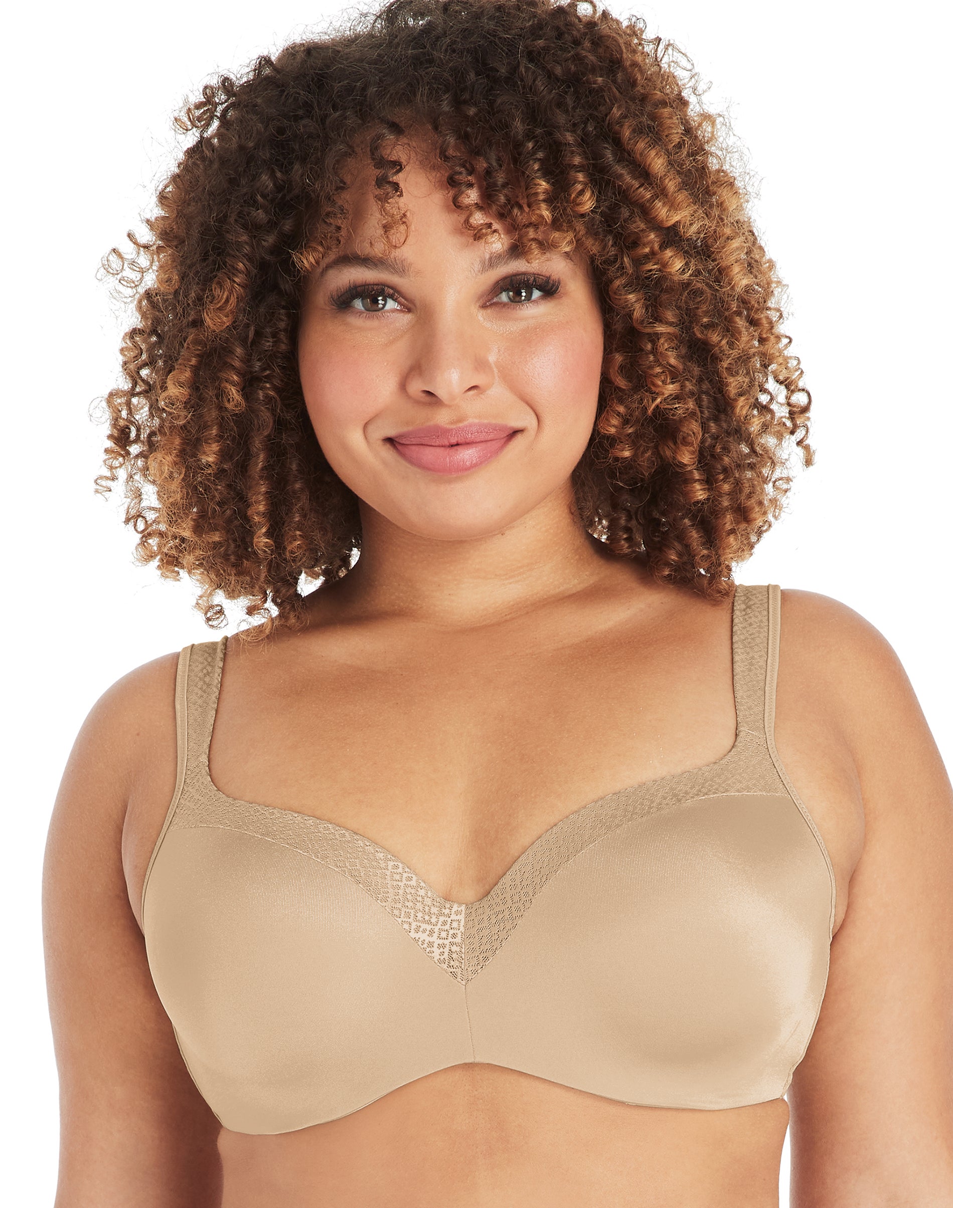 Playtex Secrets Underwire Full-Coverage Smoothing Balconette T-Shirt Bra for Full Figures Nude 36DDD Women’s