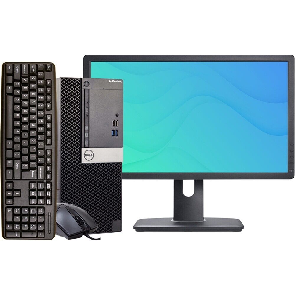 Dell Desktop 16GB RAM 512GB SSD 24in LCD Intel i5 SFF Windows 10 Pro Computer PC