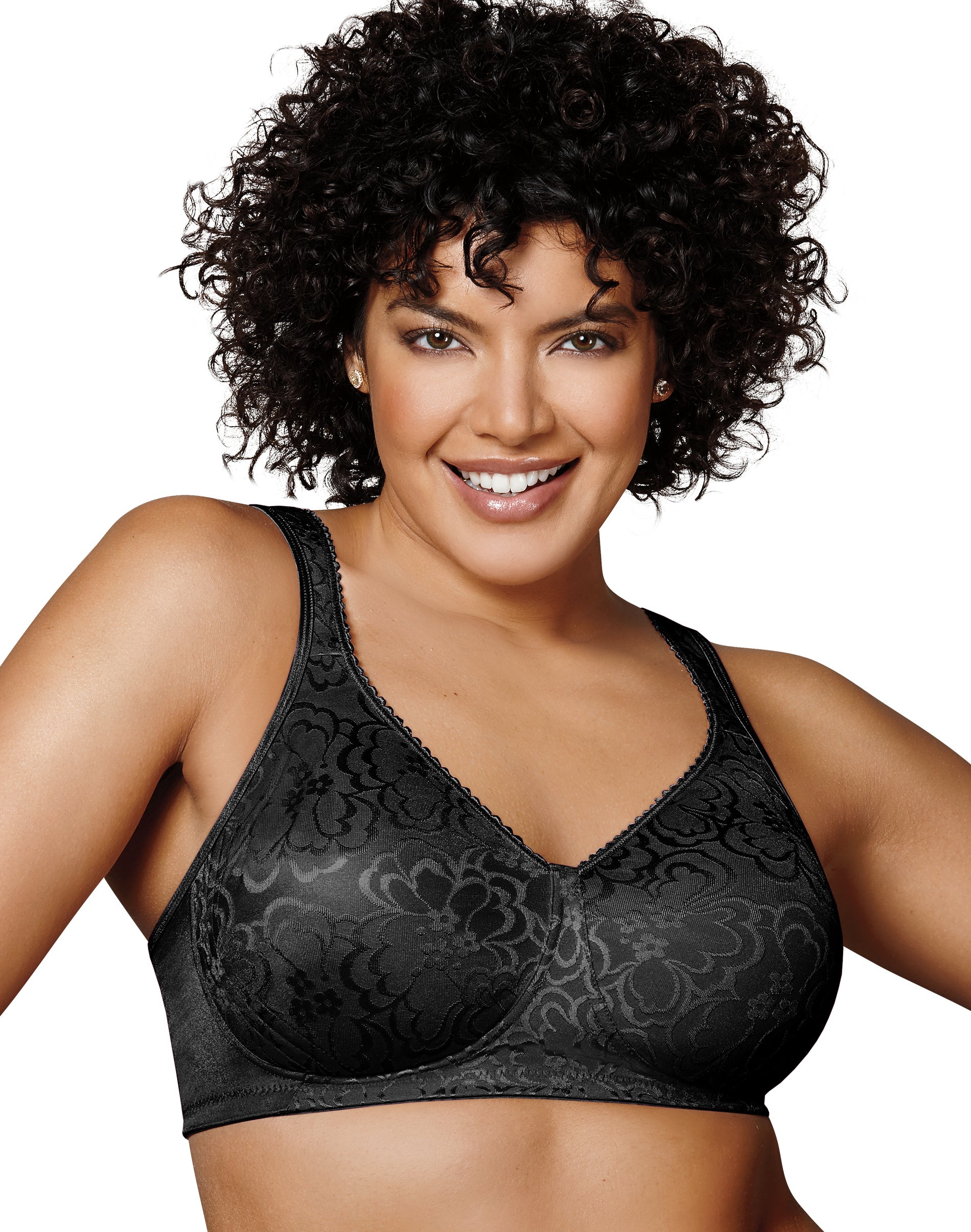 Playtex 18 Hour Ultimate Lift & Support Wireless Bra Black 48D Women’s