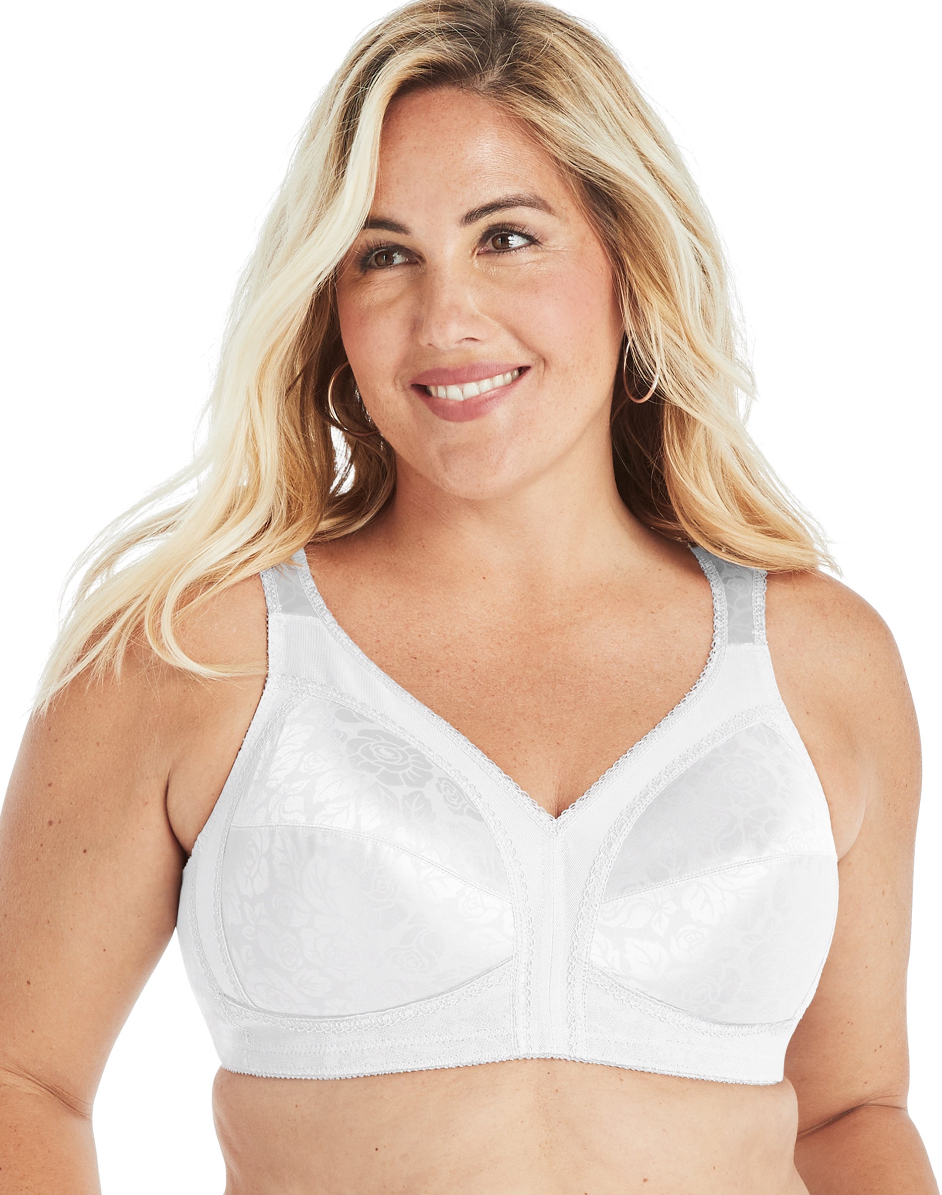 Playtex 18 Hour Ultimate Shoulder Comfort Wireless Bra White 46H Women’s