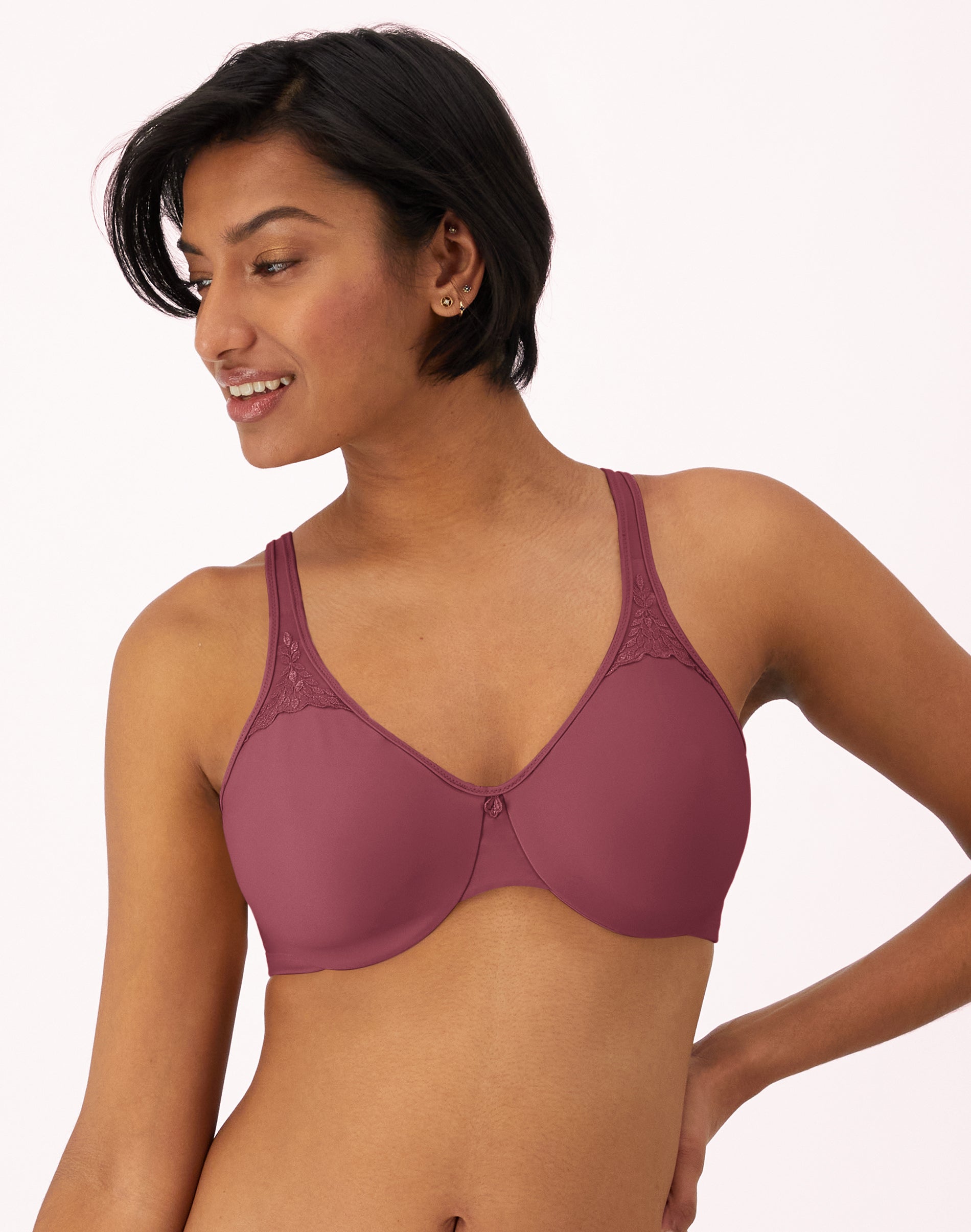 Bali Passion for Comfort Minimizer Underwire Bra Rustic Berry Red 40C Women’s