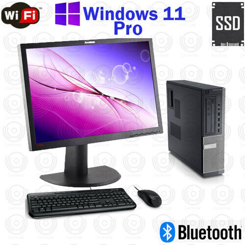 Windows 11 Dell OptiPlex Tower Dual core SSD 8GB RAM WiFi BT Desktop Computer PC