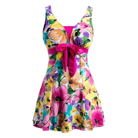 Wantdo Women’s Plus Size Swimsuit One Piece Swimdresses Bathing Suits Rose Red 18/20 Plus Wantdo Women’s Plus Size Swimsuit One Piece Swimdresses Bathing Suits Rose Red 18/20 Plus