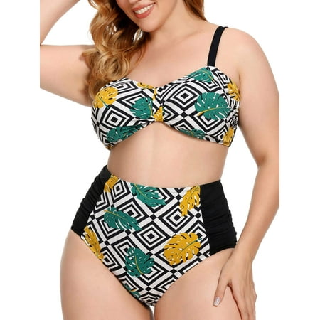 As Rose Rich Women’s Plus Size Swimsuit Two Piece Bathing Suits, 3X