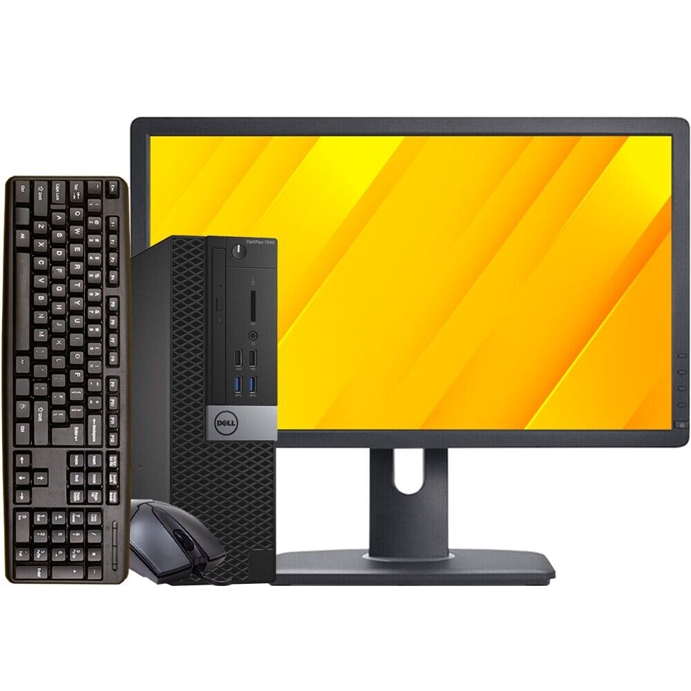 Dell i5 Desktop Computer SFF 8GB RAM 500GB HD 24″ LCD Windows 10 PC Wi-Fi DVD/RW