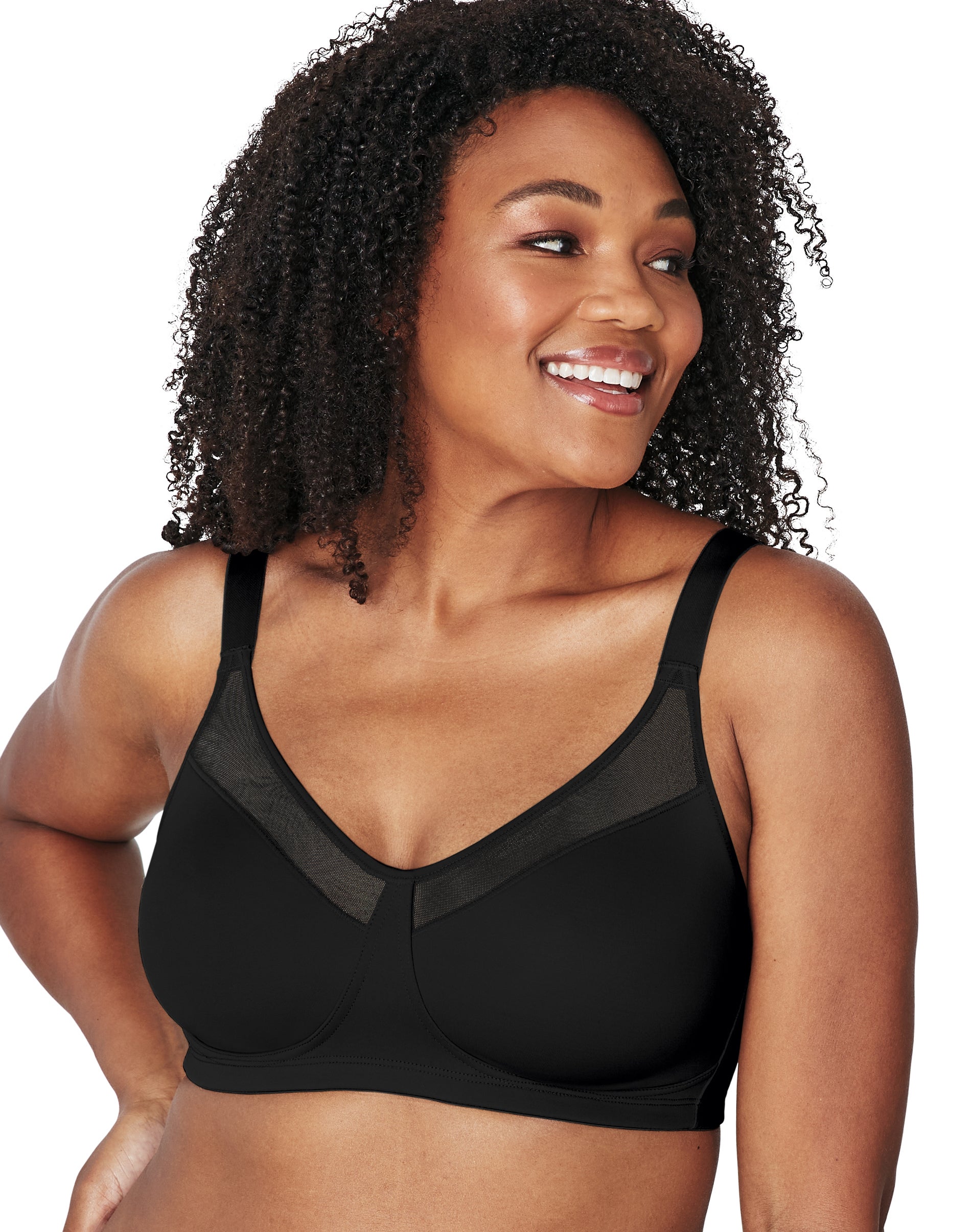 Playtex 18 Hour Smoothing Minimizer Wireless Bra Black 40D Women’s