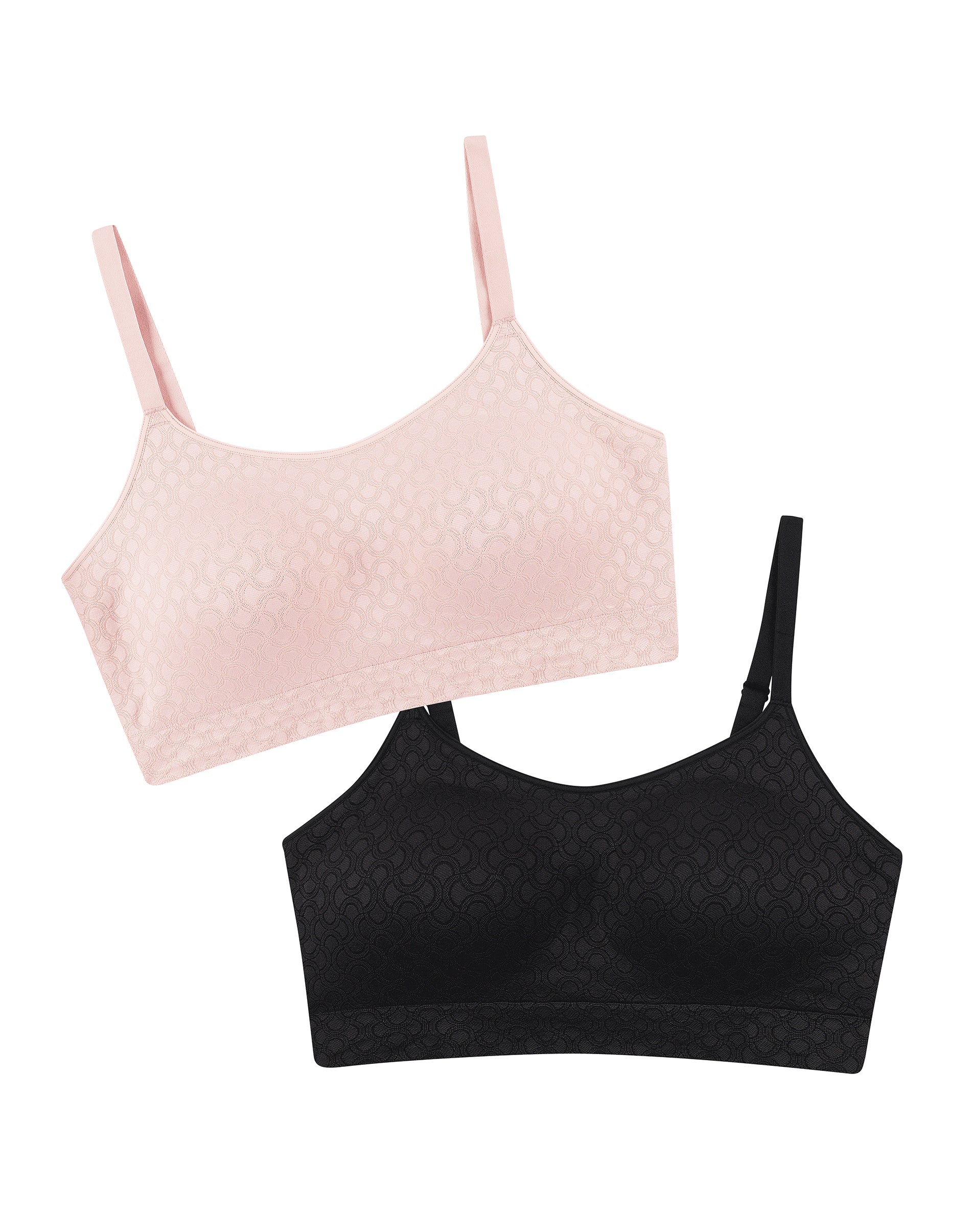 Playtex Women’s Smoothing Full Coverage Wireless Bra, 2-Pack Pink Pirouette/Black L PLUS