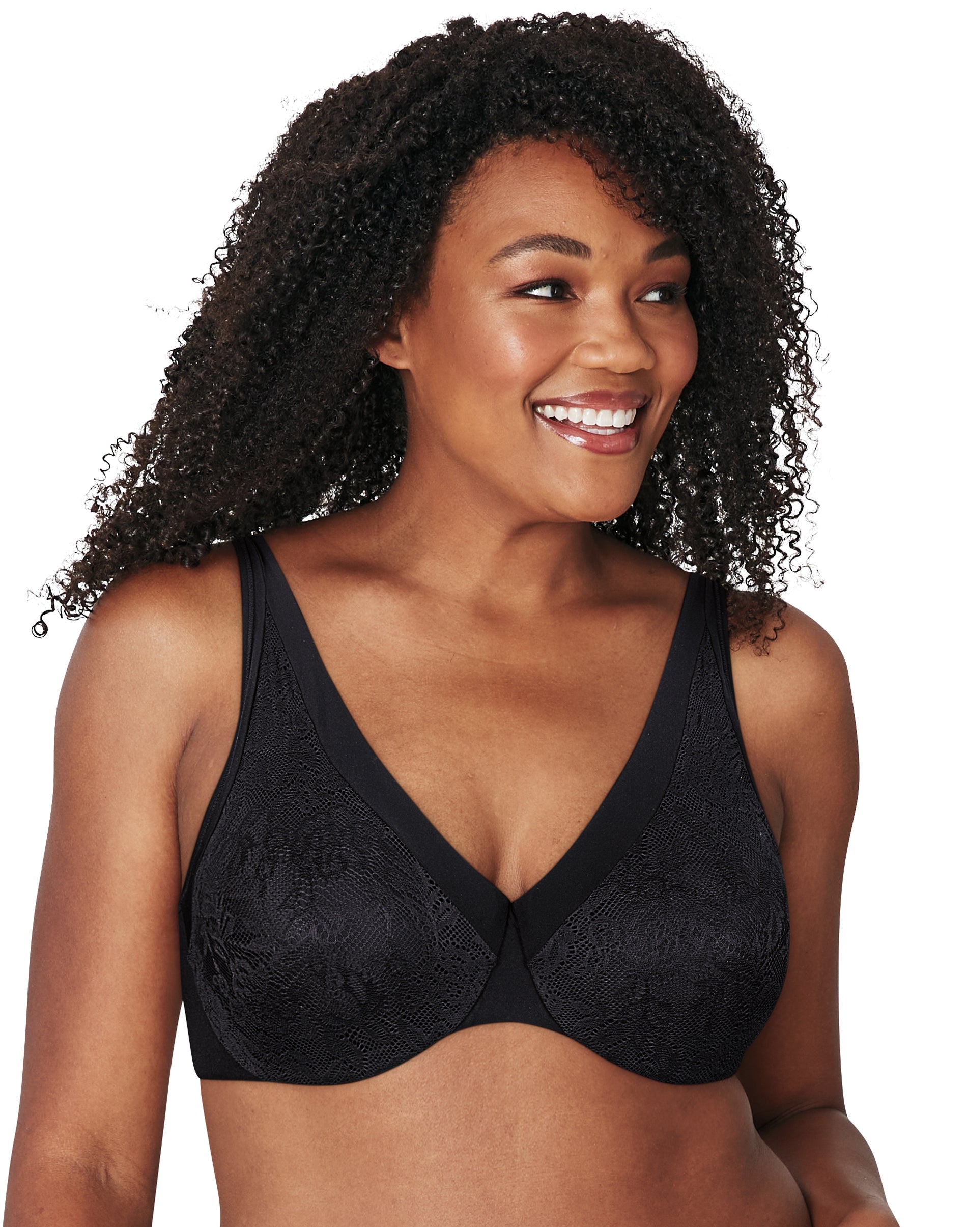 Playtex Secrets Ultra Soft No Poke Dreamwire Underwire Bra Black 46D Women’s
