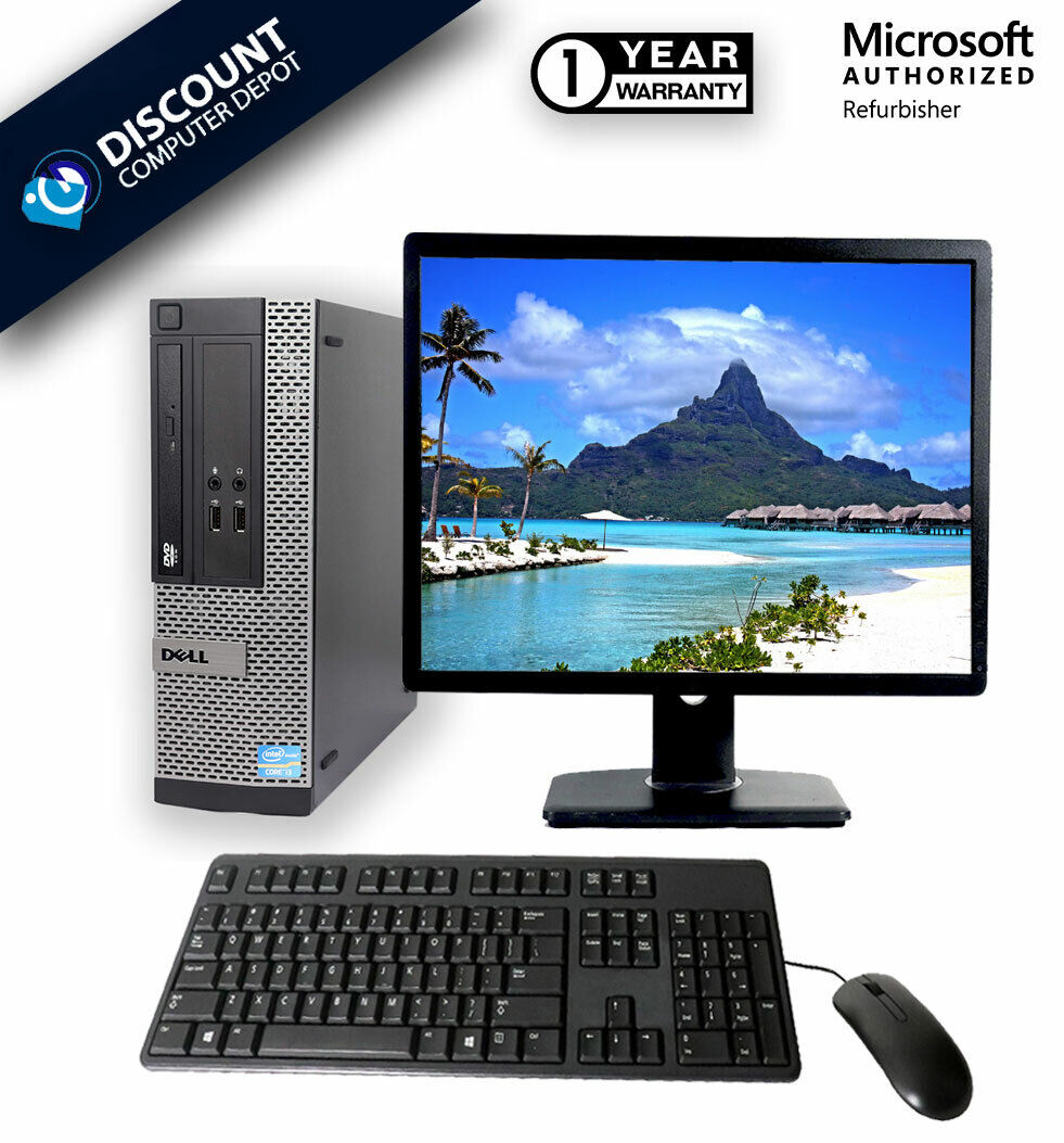 Dell Desktop Computer Intel i3 8GB RAM 250GB HD 19″ LCD DVD Windows 10 PC Wi-Fi