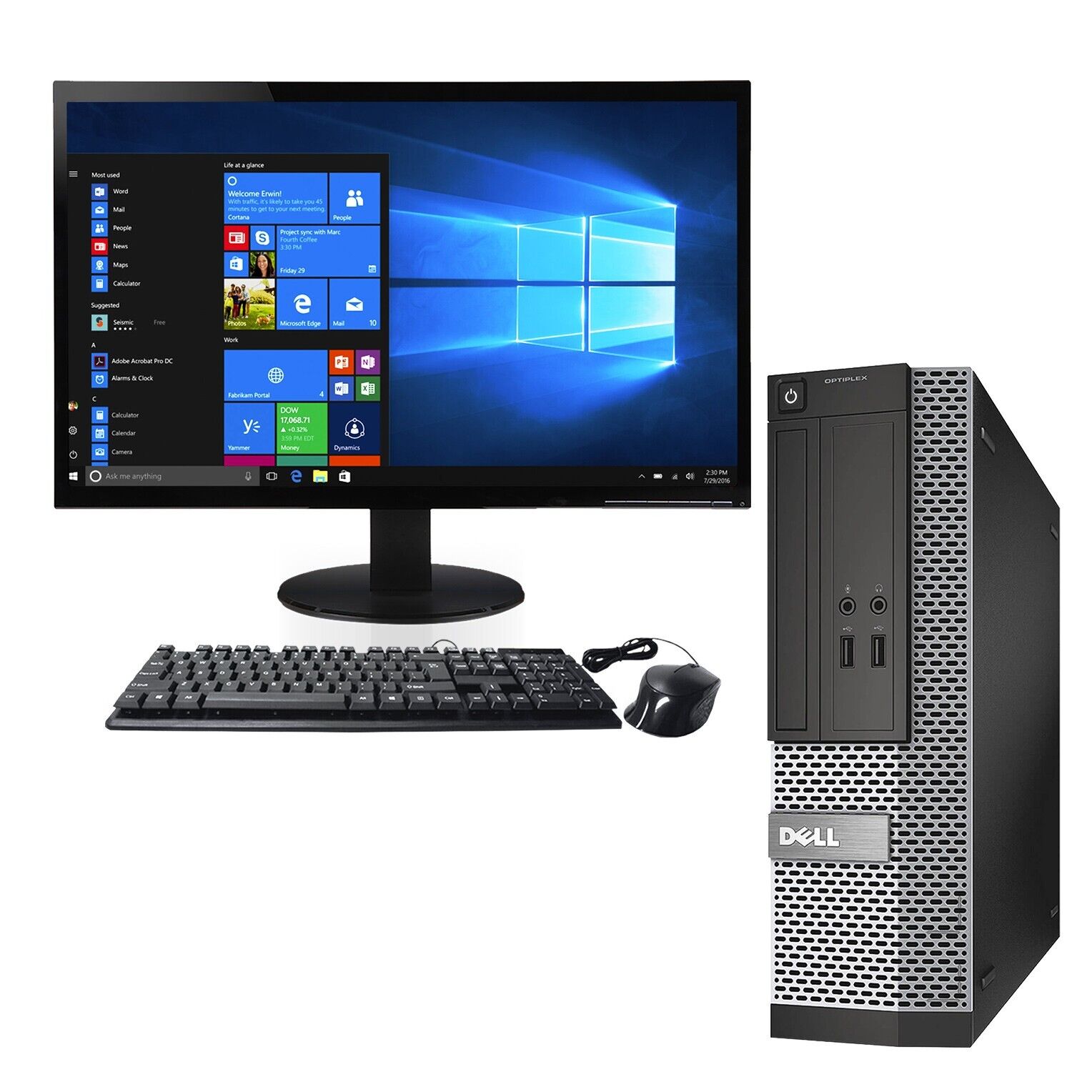 Dell OptiPlex 3020 Desktop Computer Intel i5 8GB 500GB HD WIFI 19 LCD Window 10