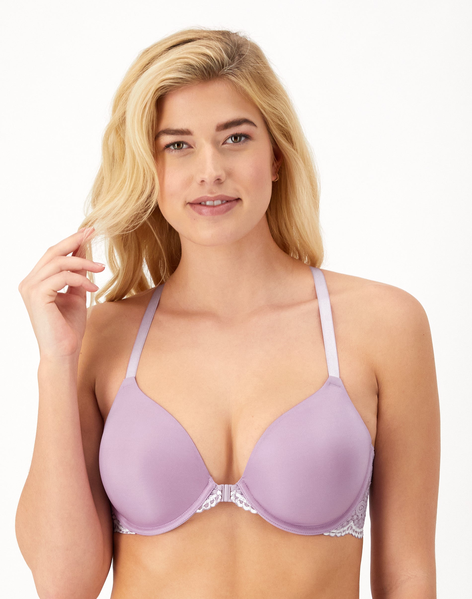 Maidenform One Fab Fit Everyday Full Coverage Racerback Bra Sojourn Lilac W/Mystical 36B Women’s