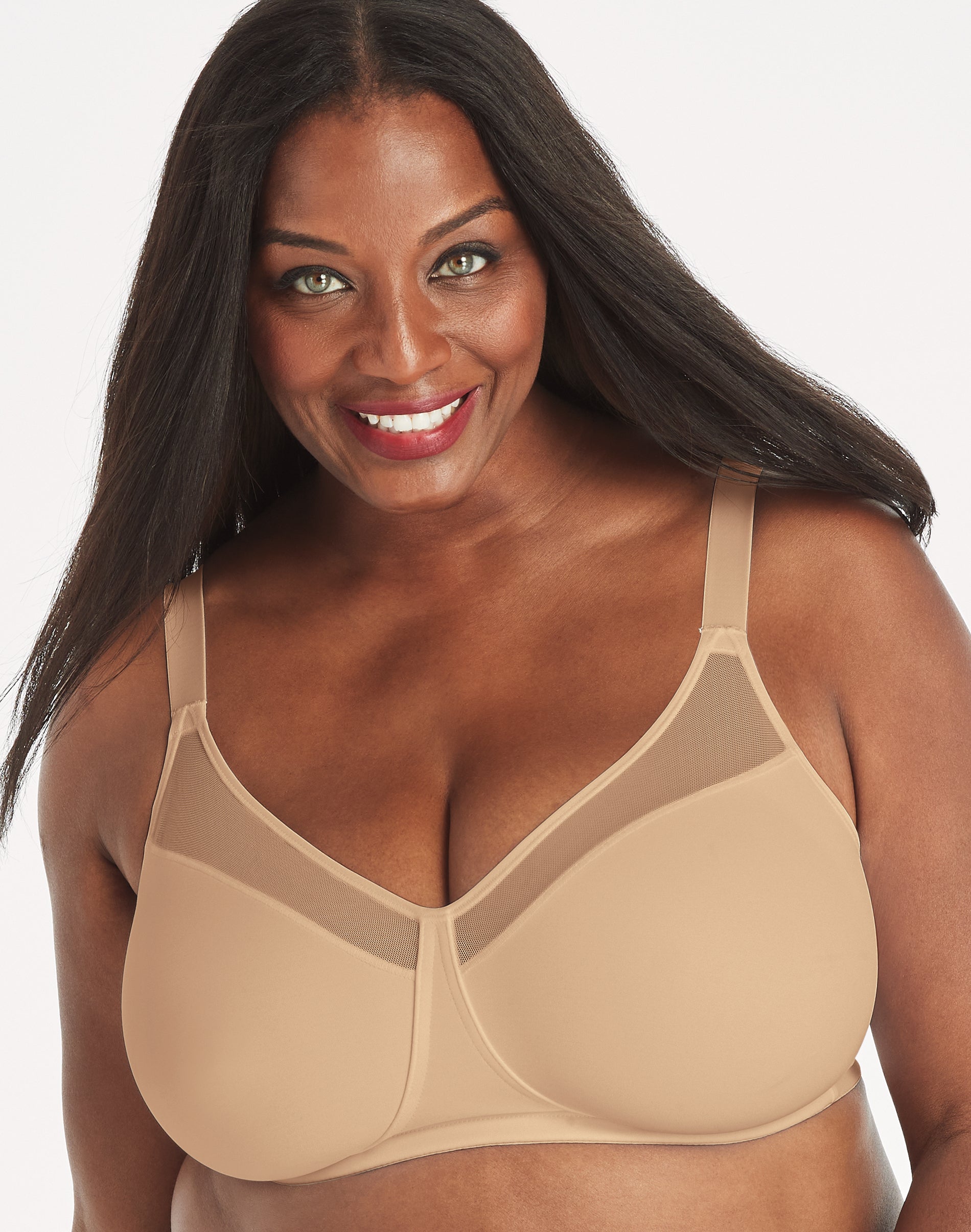 Playtex 18 Hour Smoothing Minimizer Wireless Bra Nude 44D Women’s