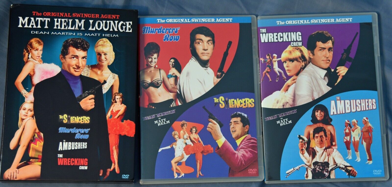 Matt Helm Lounge 4 DVD’s The Silencers-The Ambushers+2 Dean Martin & Sharon Tate