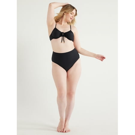 Time and Tru Women’s and Plus Super High Waist Swim Bottoms, Sizes S-3X