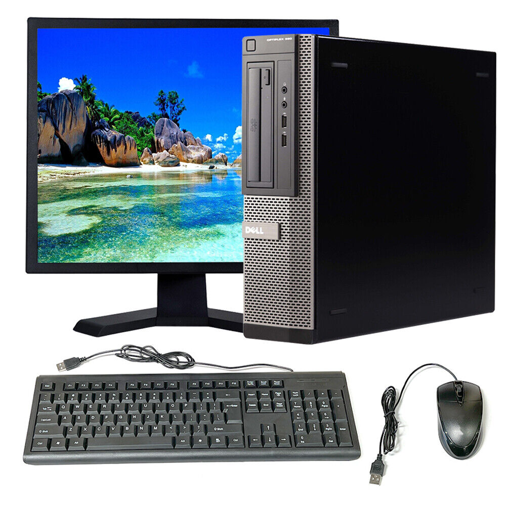 Dell i5 Desktop Computer PC Intel Core 8GB RAM 2TB HDD 19″ LCD Windows 10 Wi-Fi