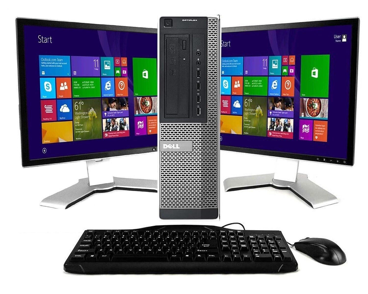 Dell OptiPlex Intel Core i5 8GB RAM 240GB SSD Windows 10 PRO Dual 19″ LCD Wi-Fi