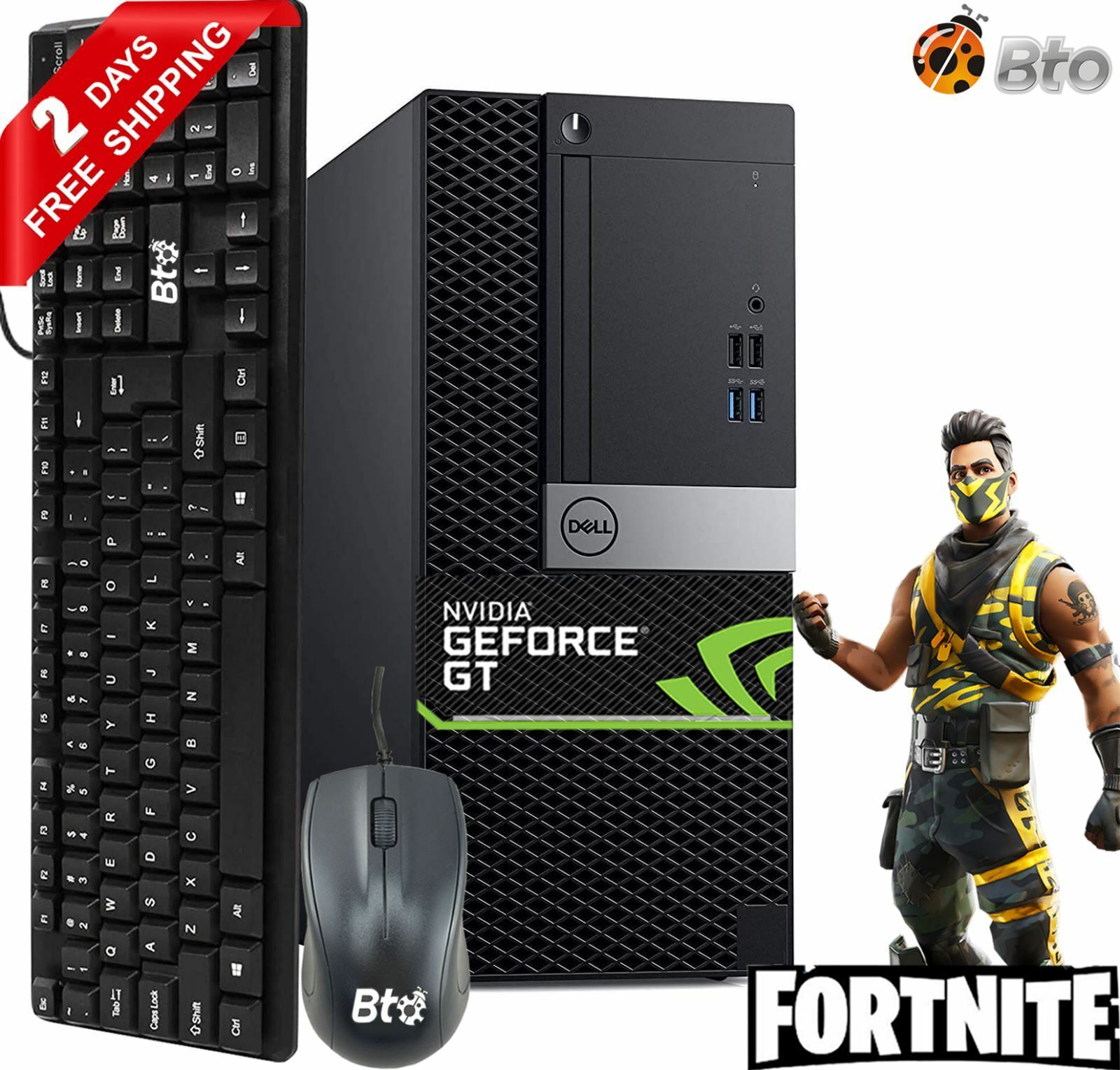 Gaming Dell 7040 MT Computer Core i5 6th 16GB, 1TB, NVIDIA GT 730 Wi-Fi Win10 PC