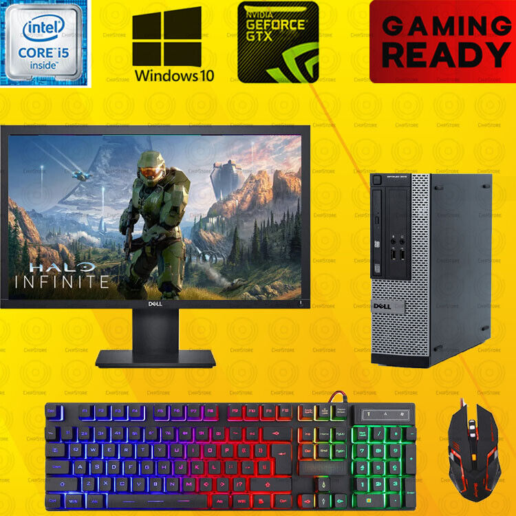 Dell i5 Gaming Desktop PC Computer SSD Nvidia GT730 Win 10 8GB bundle