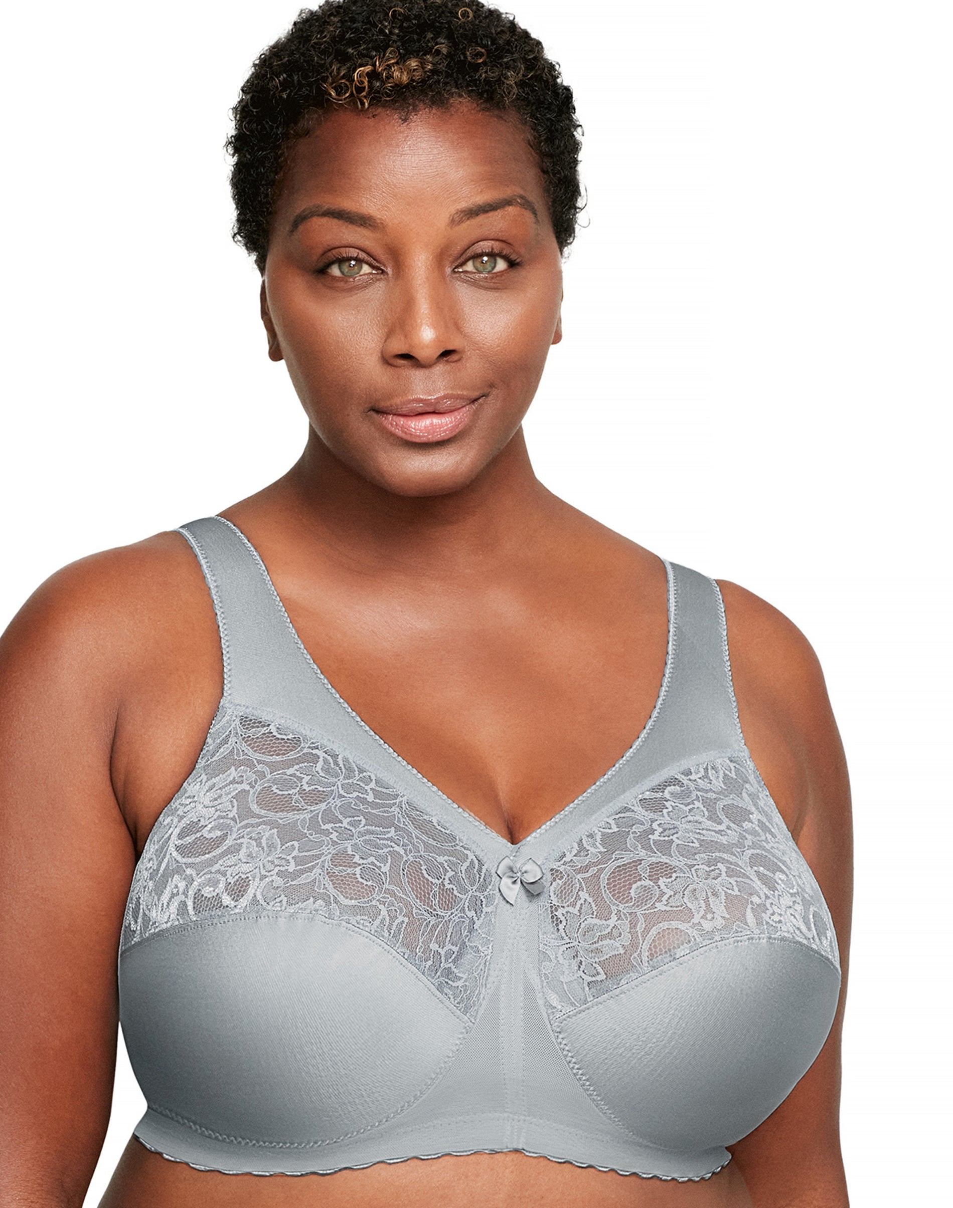 Glamorise Full Figure Plus Size MagicLift Original Wireless Support Bra Soft Grey 56C Women’s